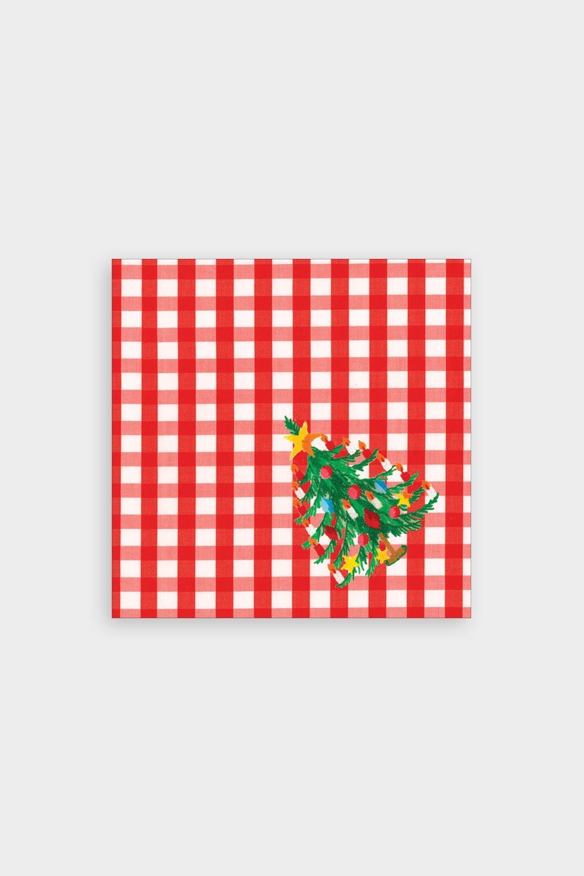 Christmas Tree Gingham Boxed Cocktail Napkins