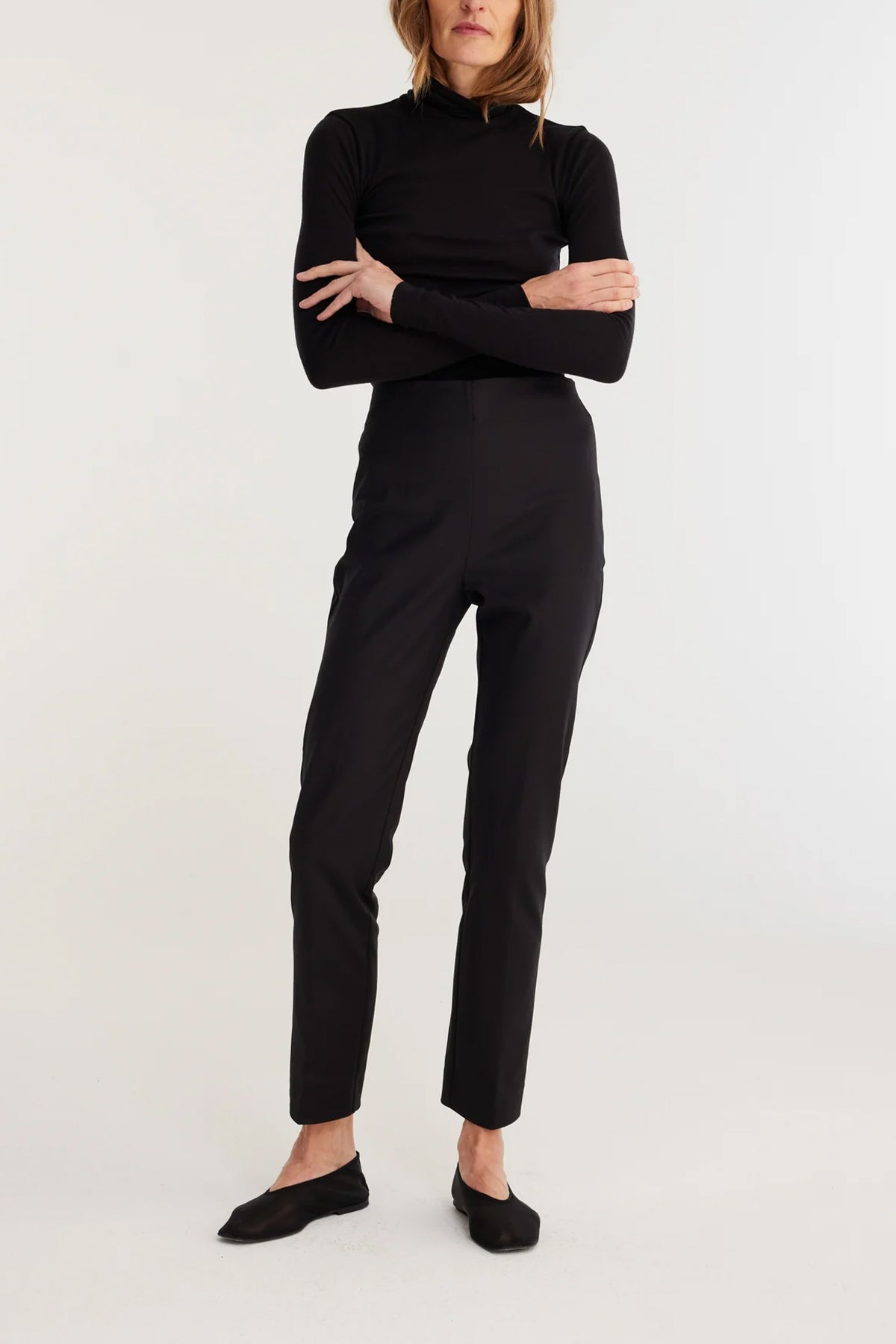 Cigarette Leg Trousers in Noir