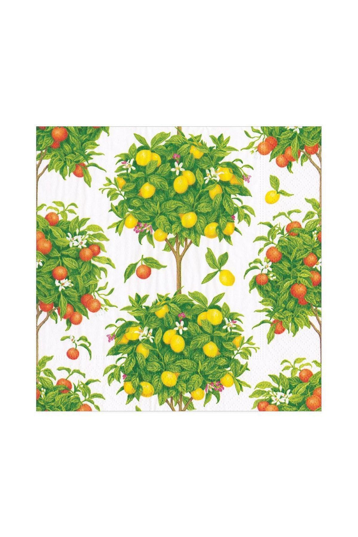 Citrus Topiaries Paper Luncheon Napkins in White