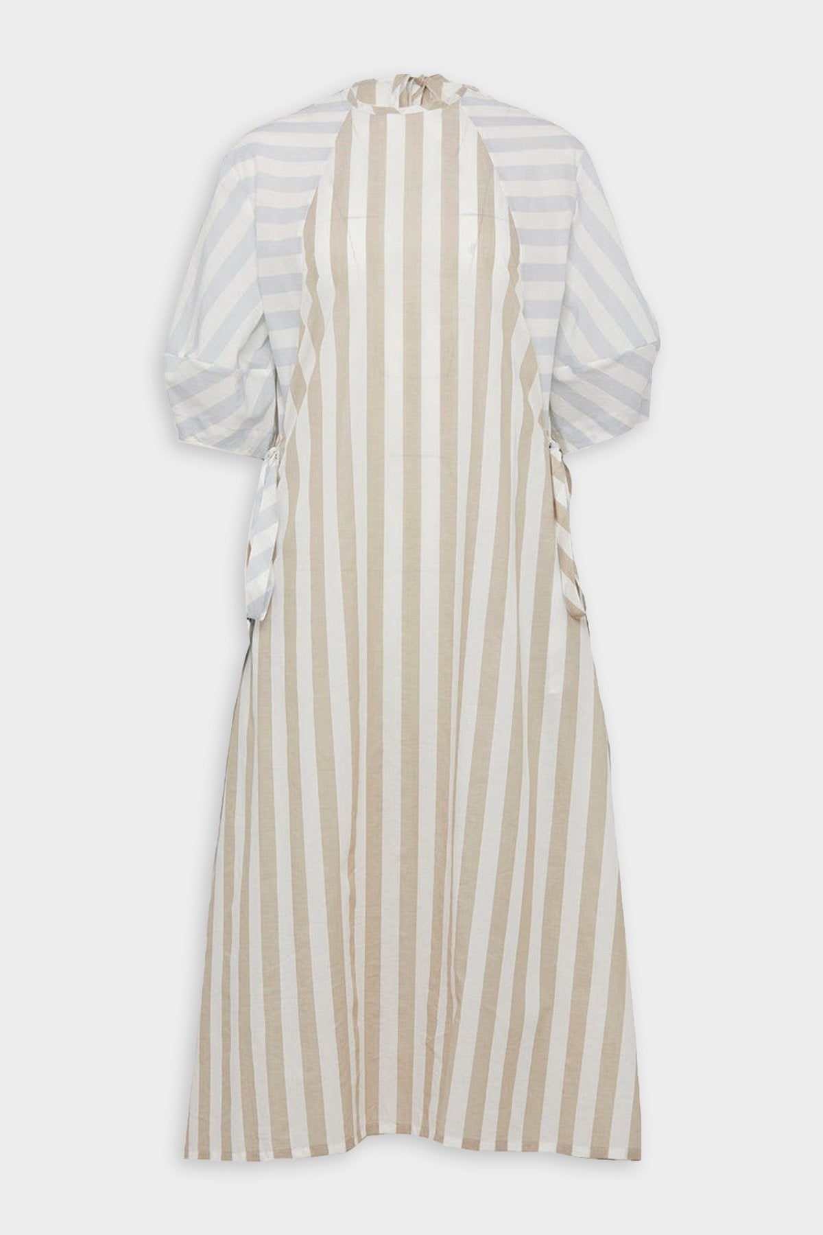 Clara Dress in Light Brown Bold Stripes