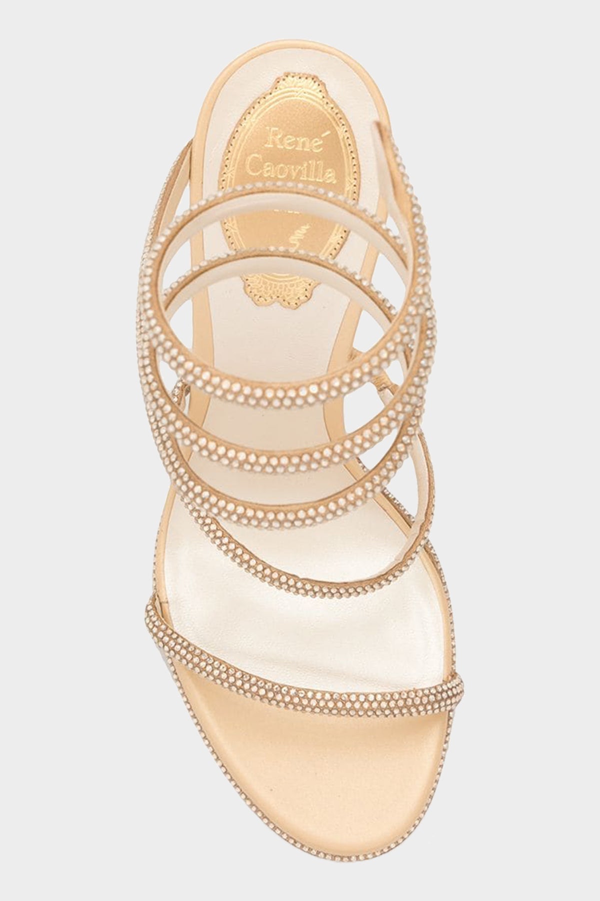 Cleo Crystal 105 Wrap Sandals in Beige