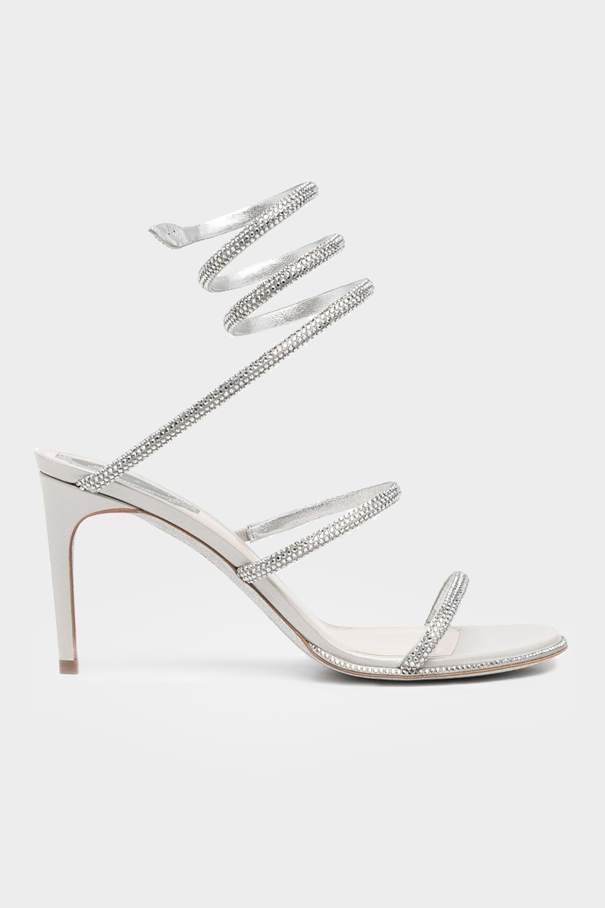 Cleo Crystal 80 Wrap Sandals in Silver