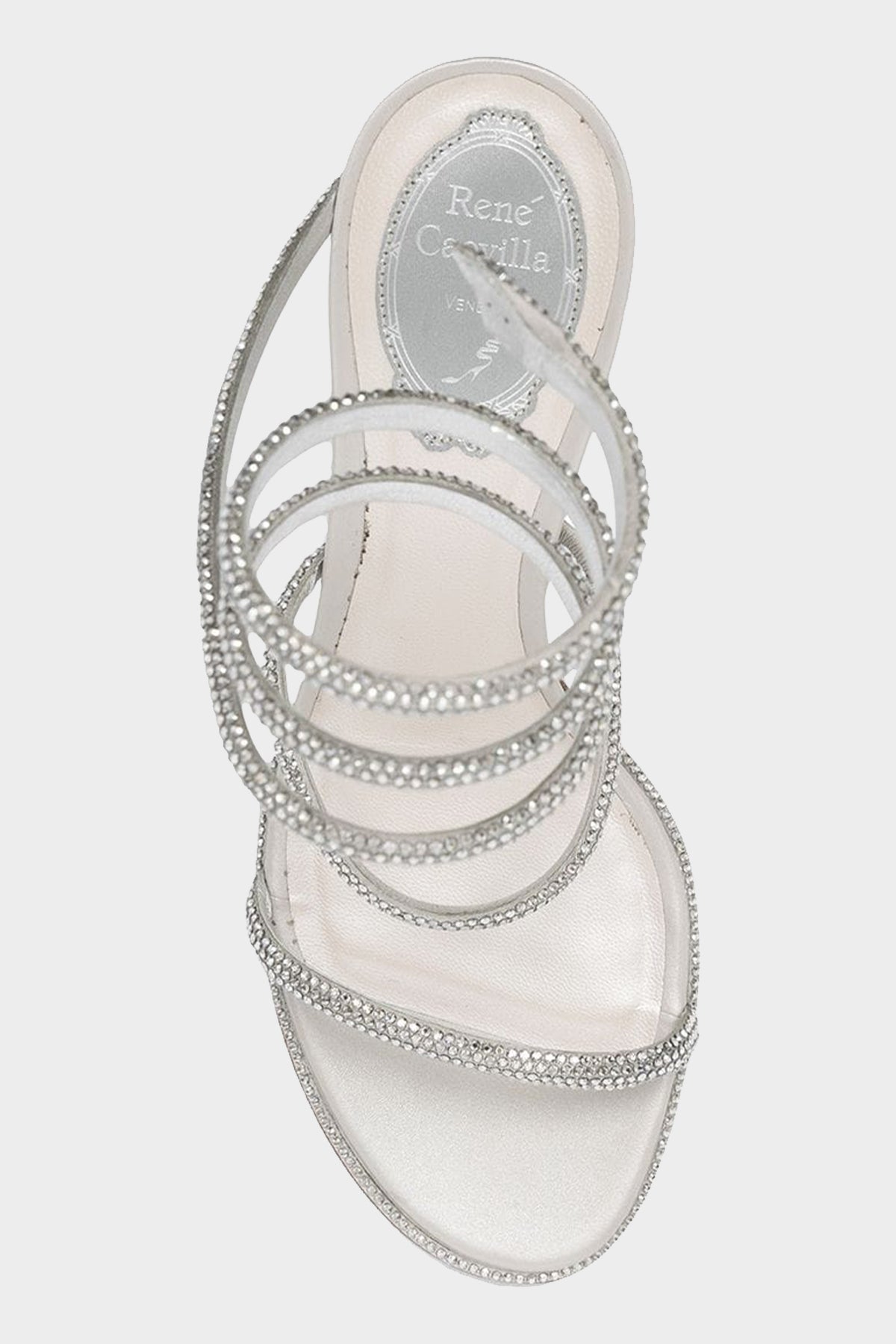 Cleo Crystal 80 Wrap Sandals in Silver