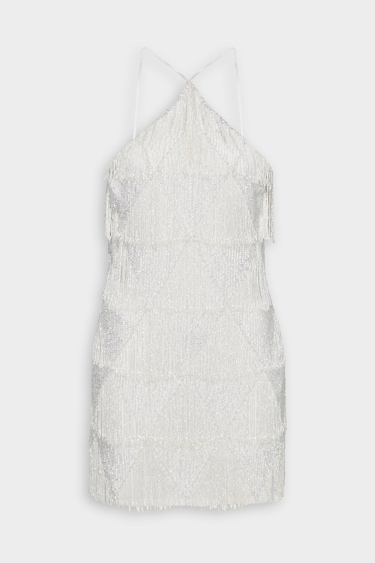 Clover Dress in White Fringe