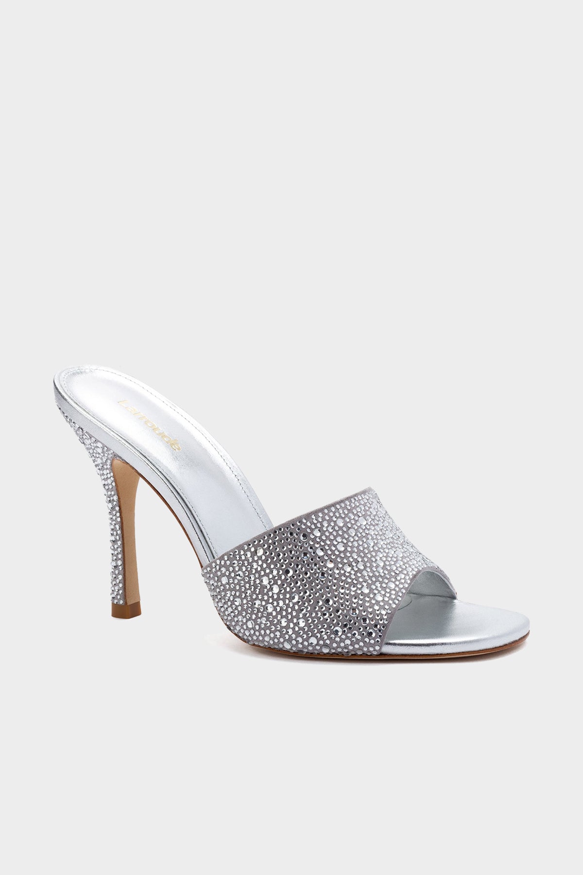 Colette Crystal Mule in Gray Suede