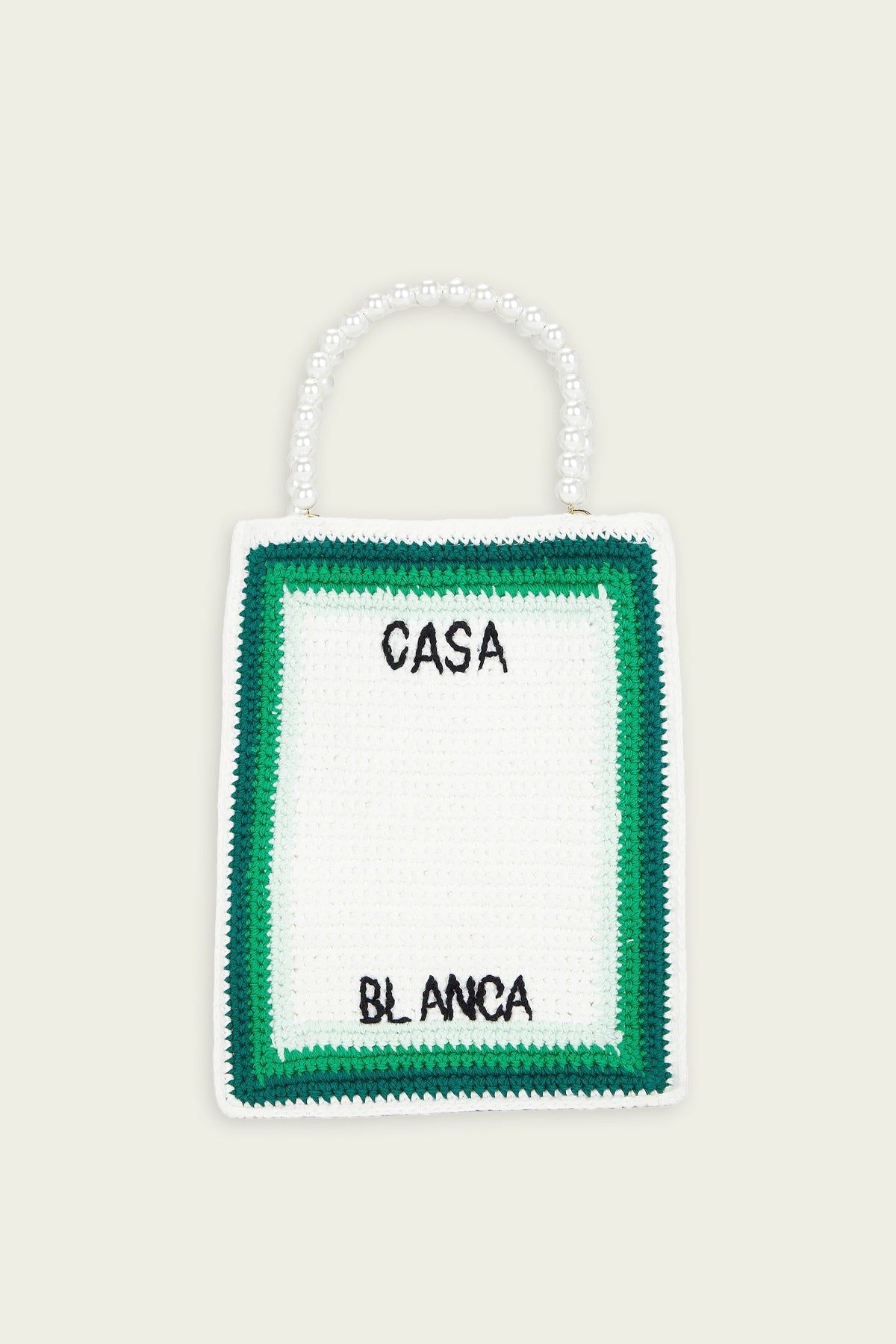 Cotton Crochet Mini Bag in Green Multi