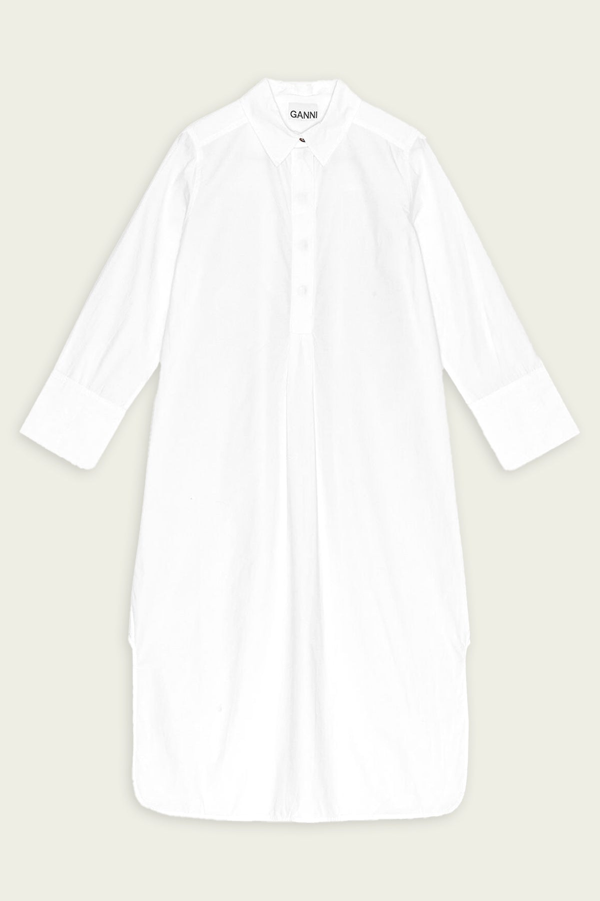 Cotton Poplin Oversized Shirt Dress in Bright White