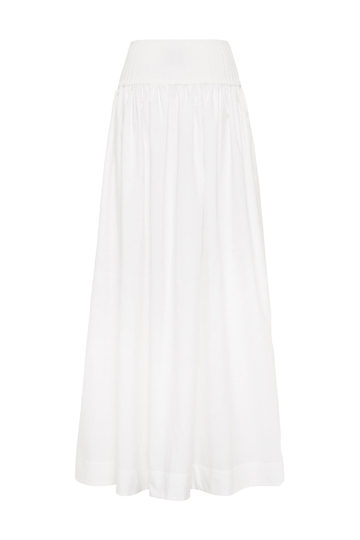 Cotton Rib Maxi Skirt in Ivory