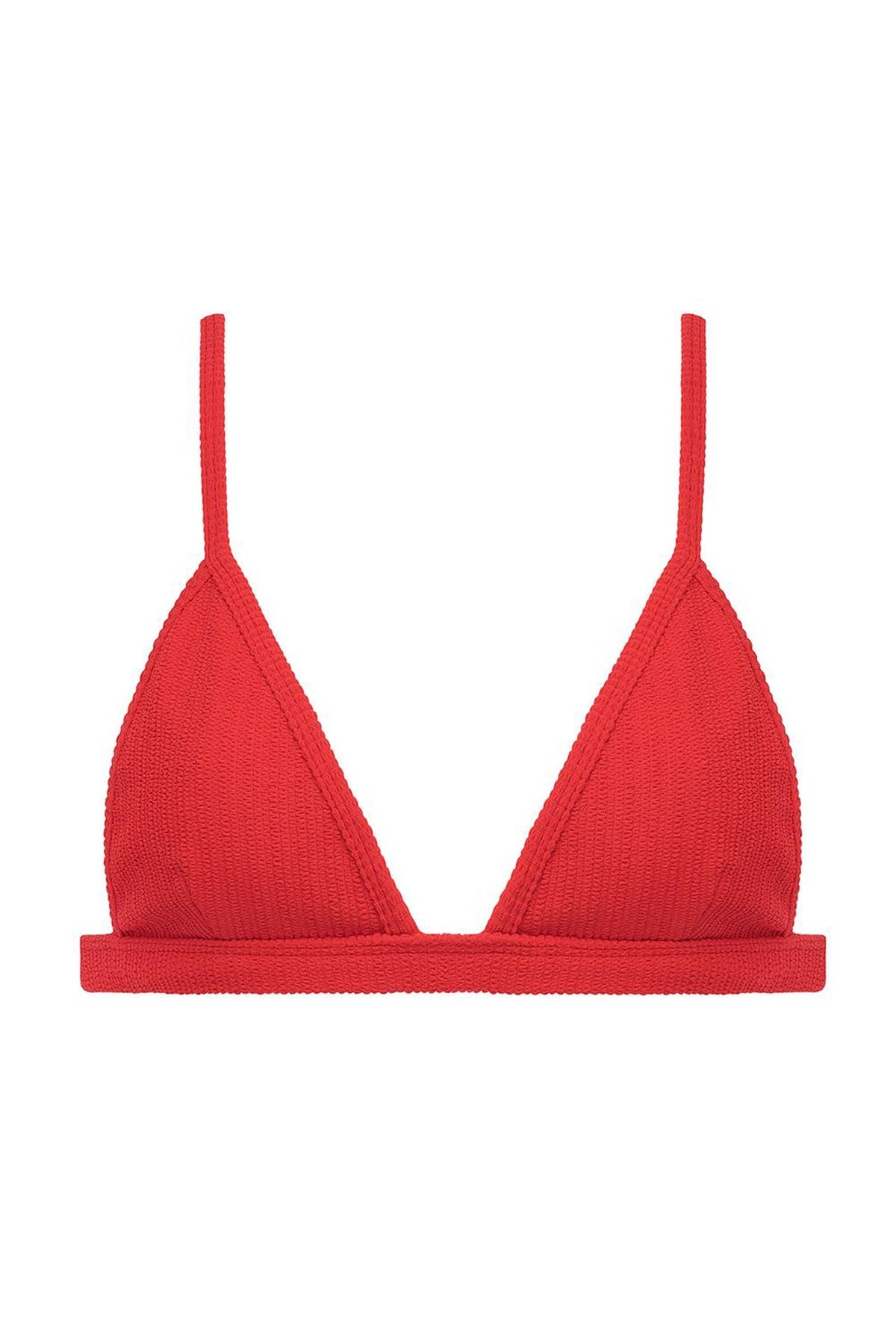 Crimson Micro Scrunch Hunter Triangle Bikini Top