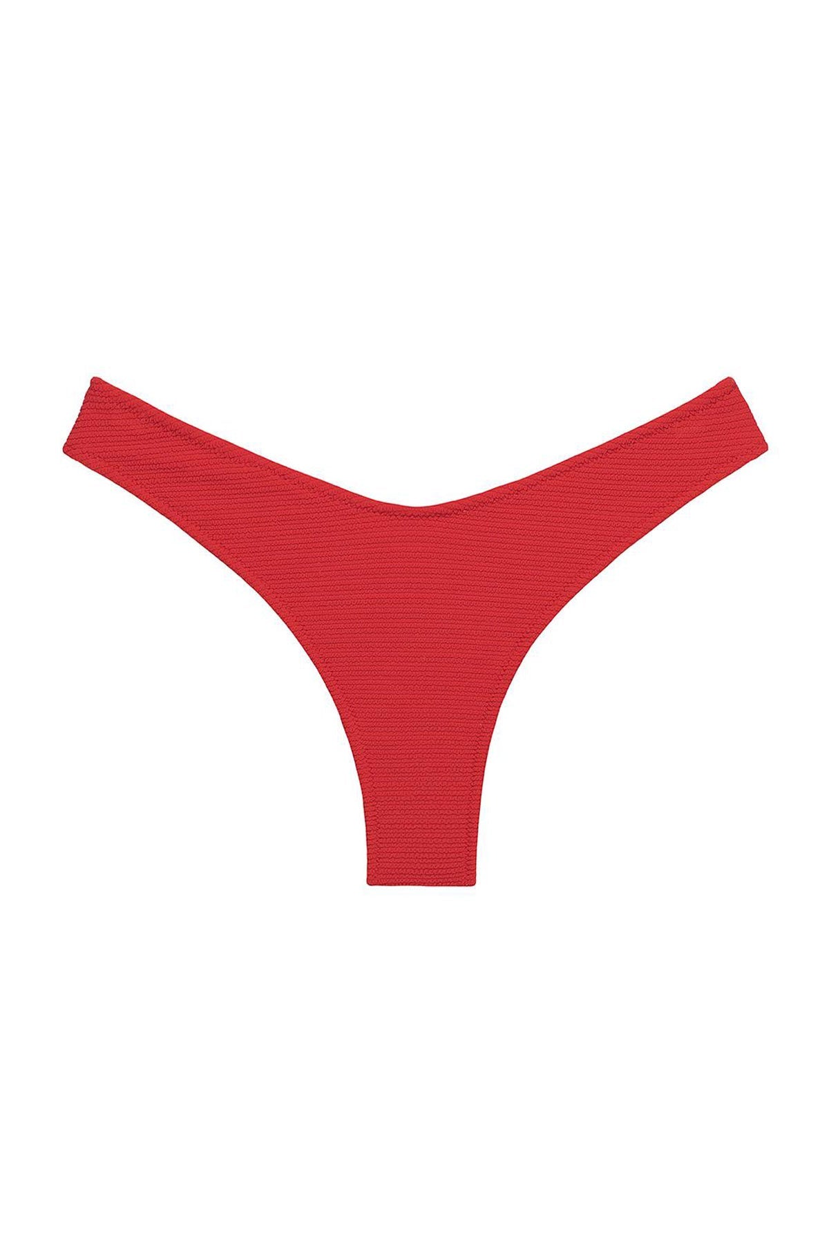 Crimson Micro Scrunch Lulu (Zig Zag Stitch) Bikini Bottom