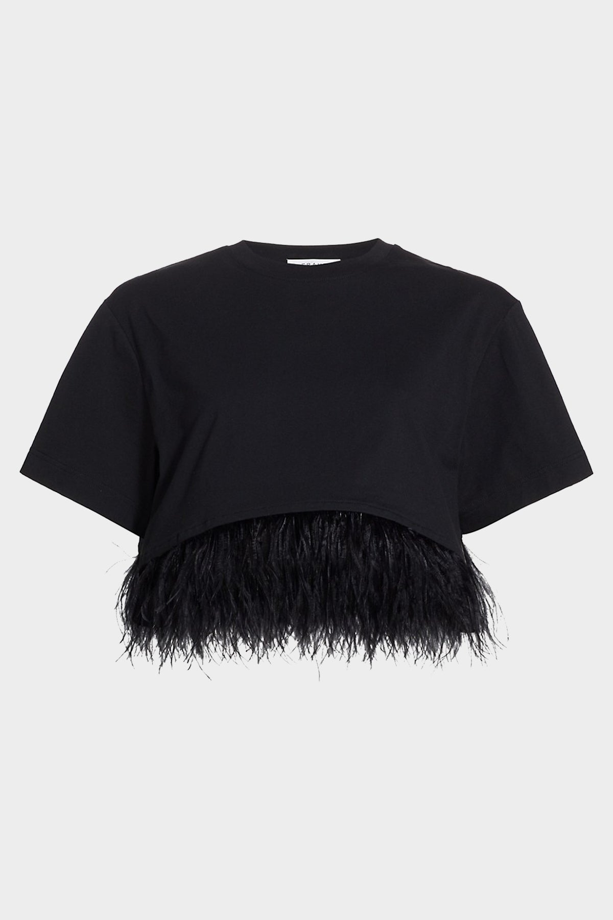 Cropped Feather Tee in Noir