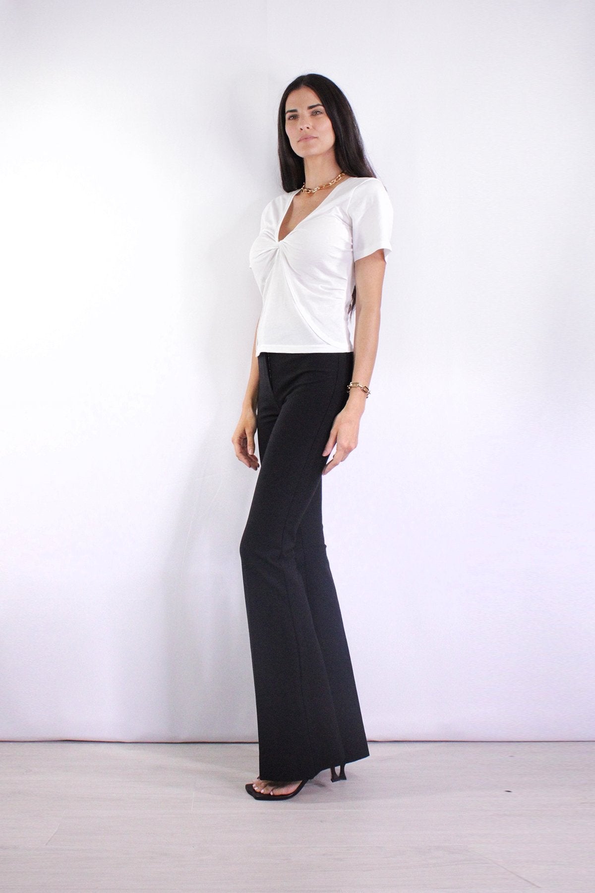 Crosby Flare Trouser in Black