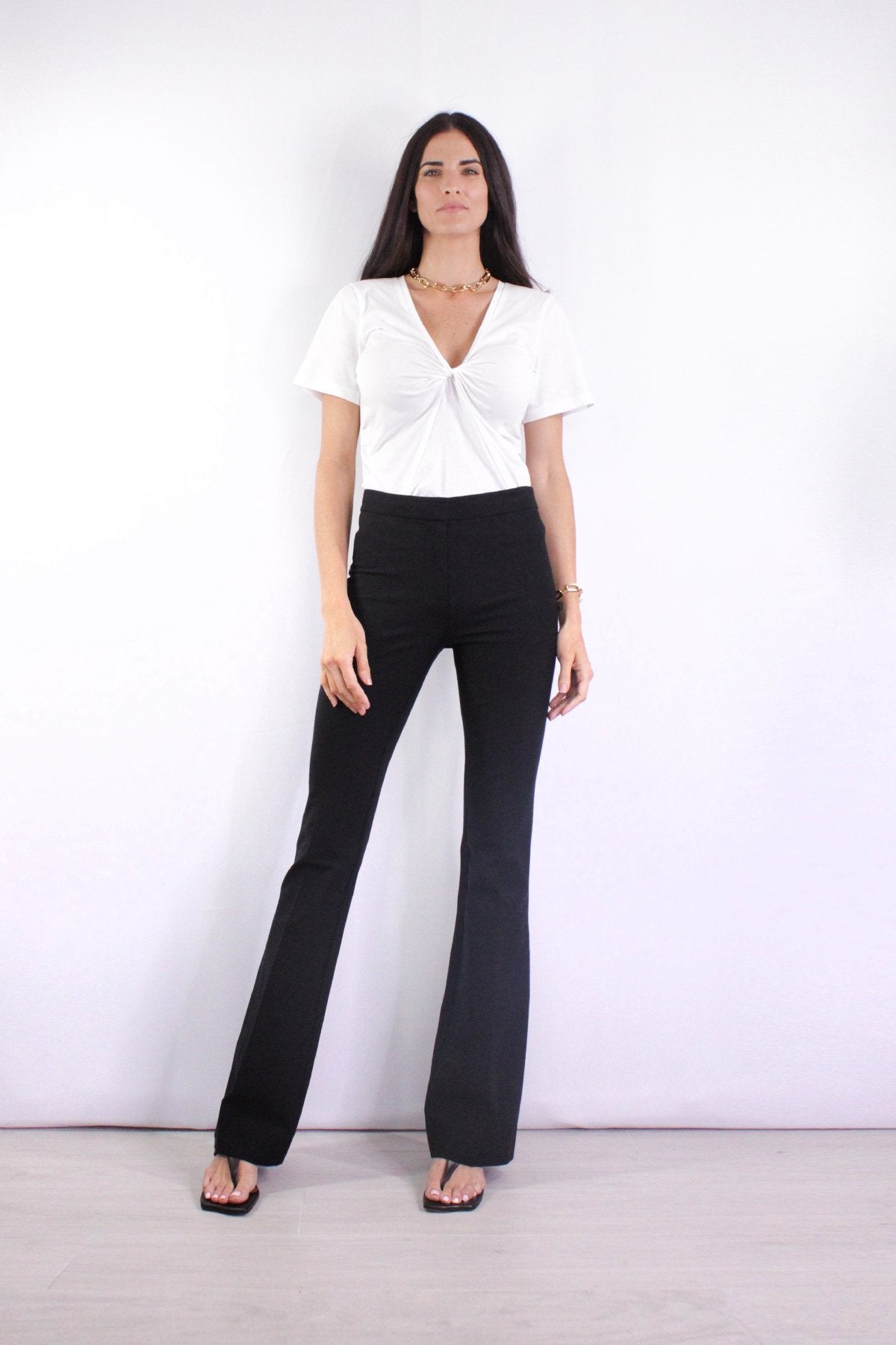 Crosby Flare Trouser in Black