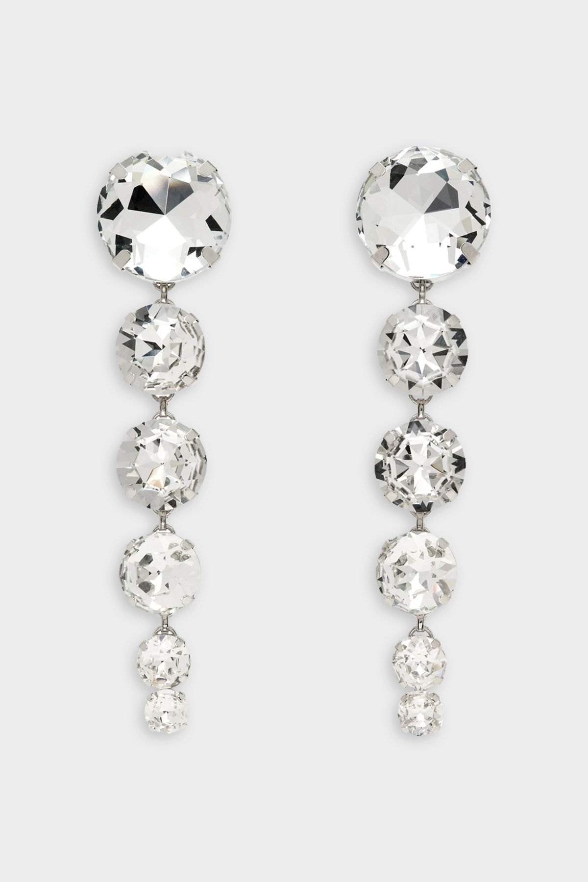 Crystal Drop Earrings in Silver