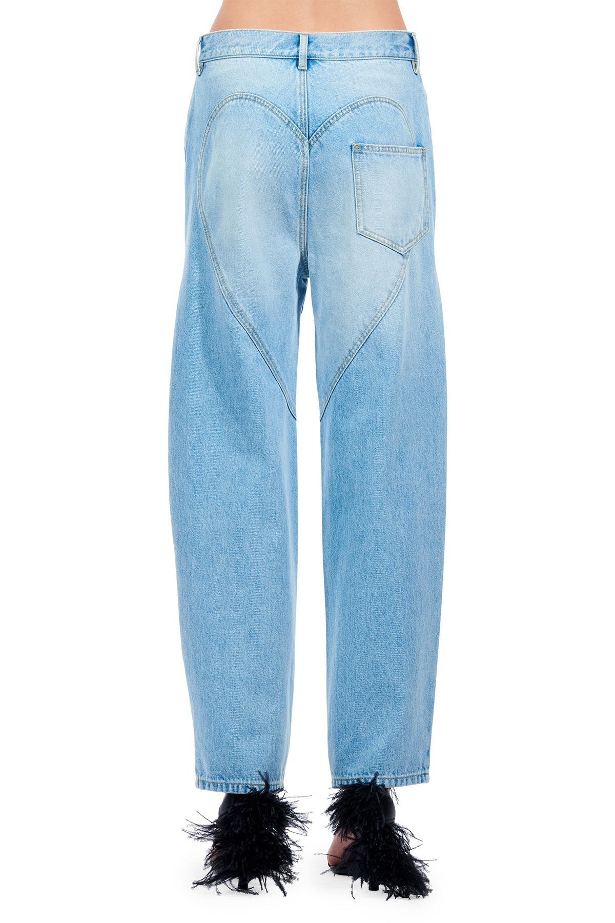 Crystal Slit Jean in Light Blue