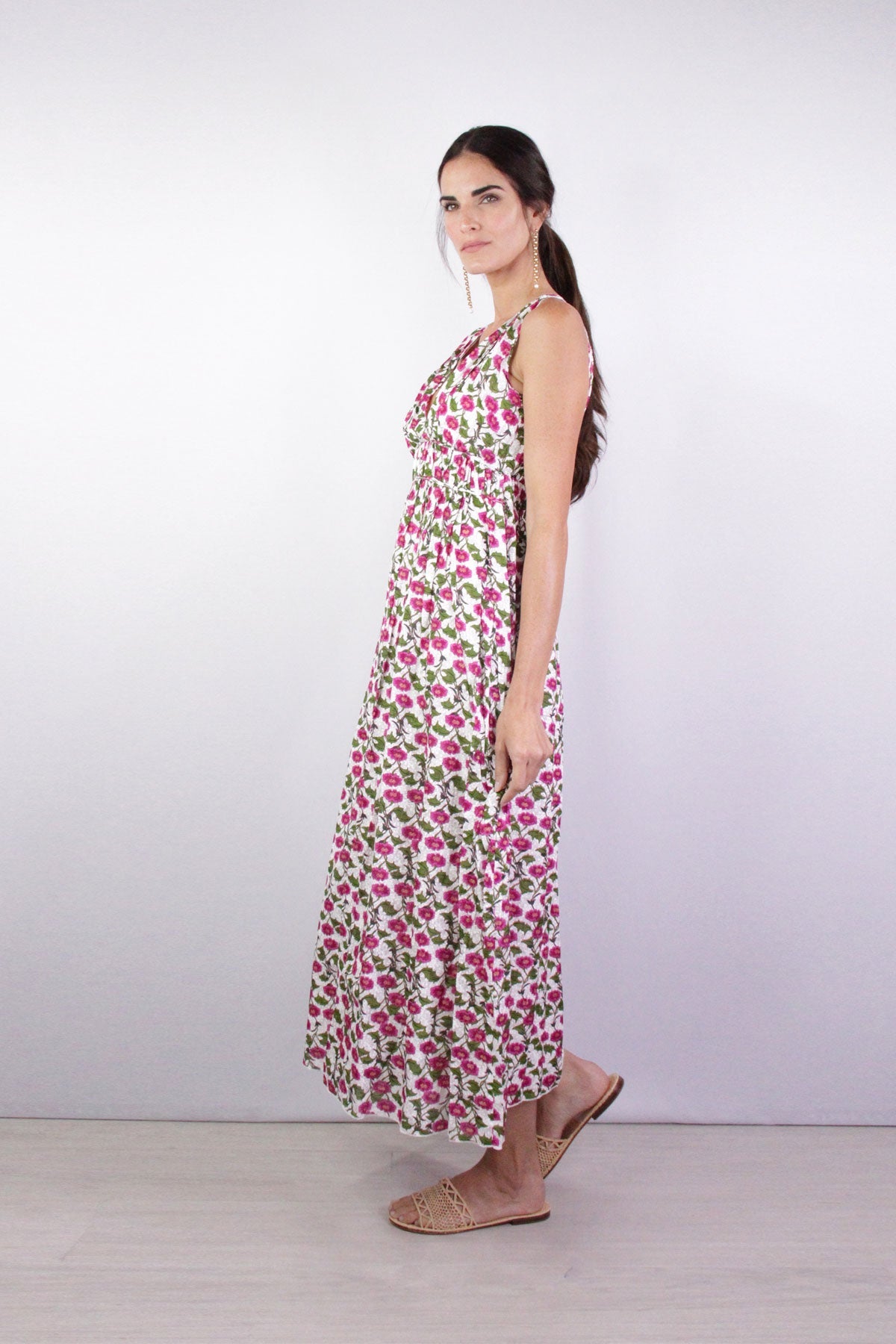 Dakani Floral Lune Dress in Ivory