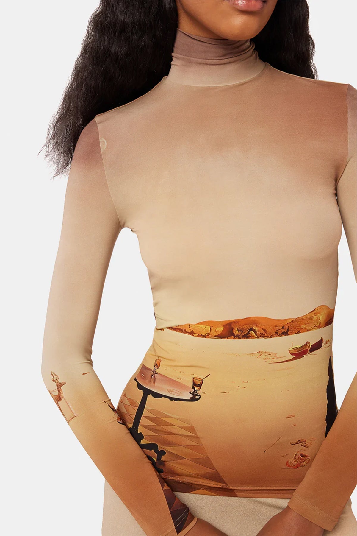 Dali's Sun-Table Turtleneck Top in La Table Solaire