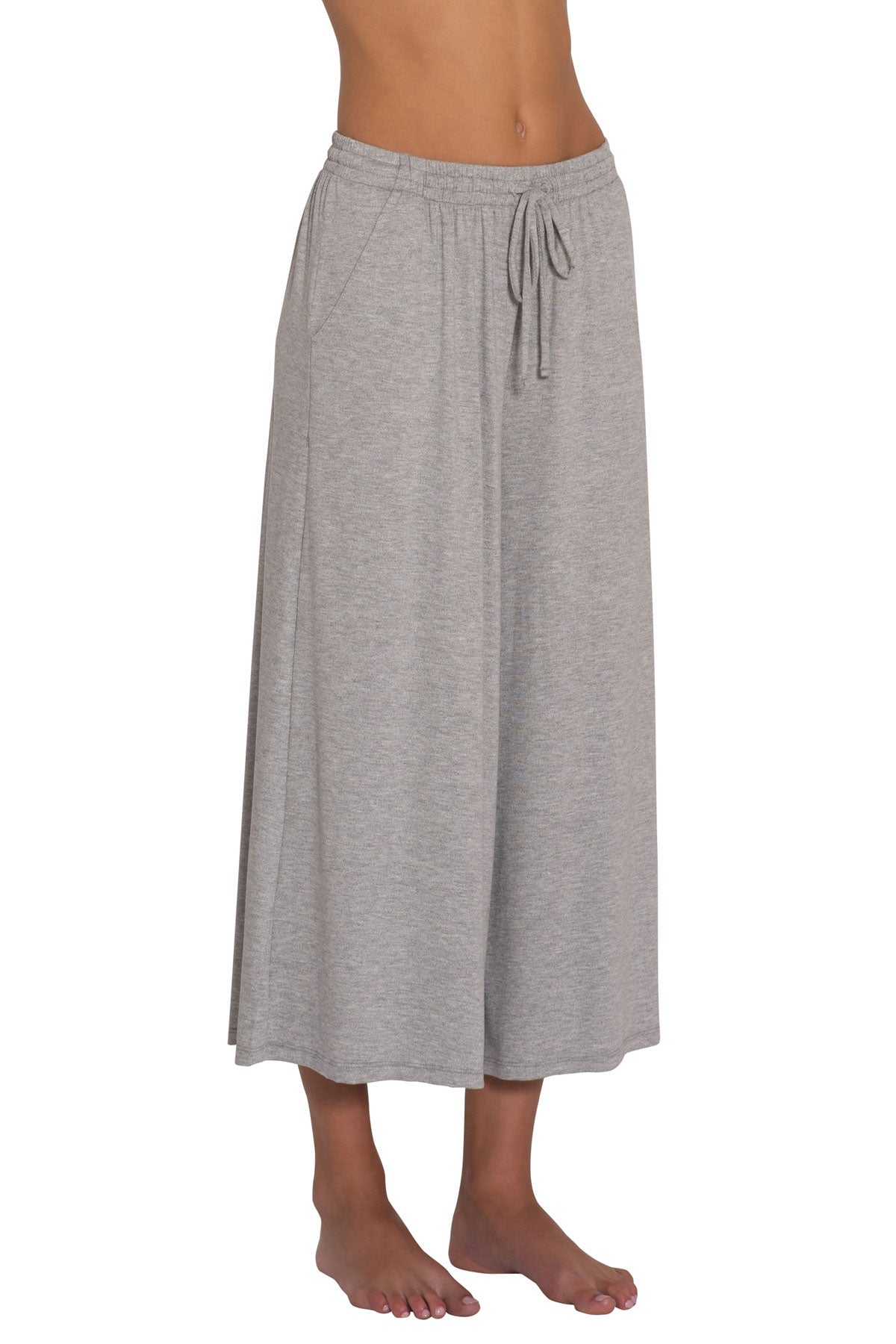 Darby Cropped Wide Leg Pant Heather Grey