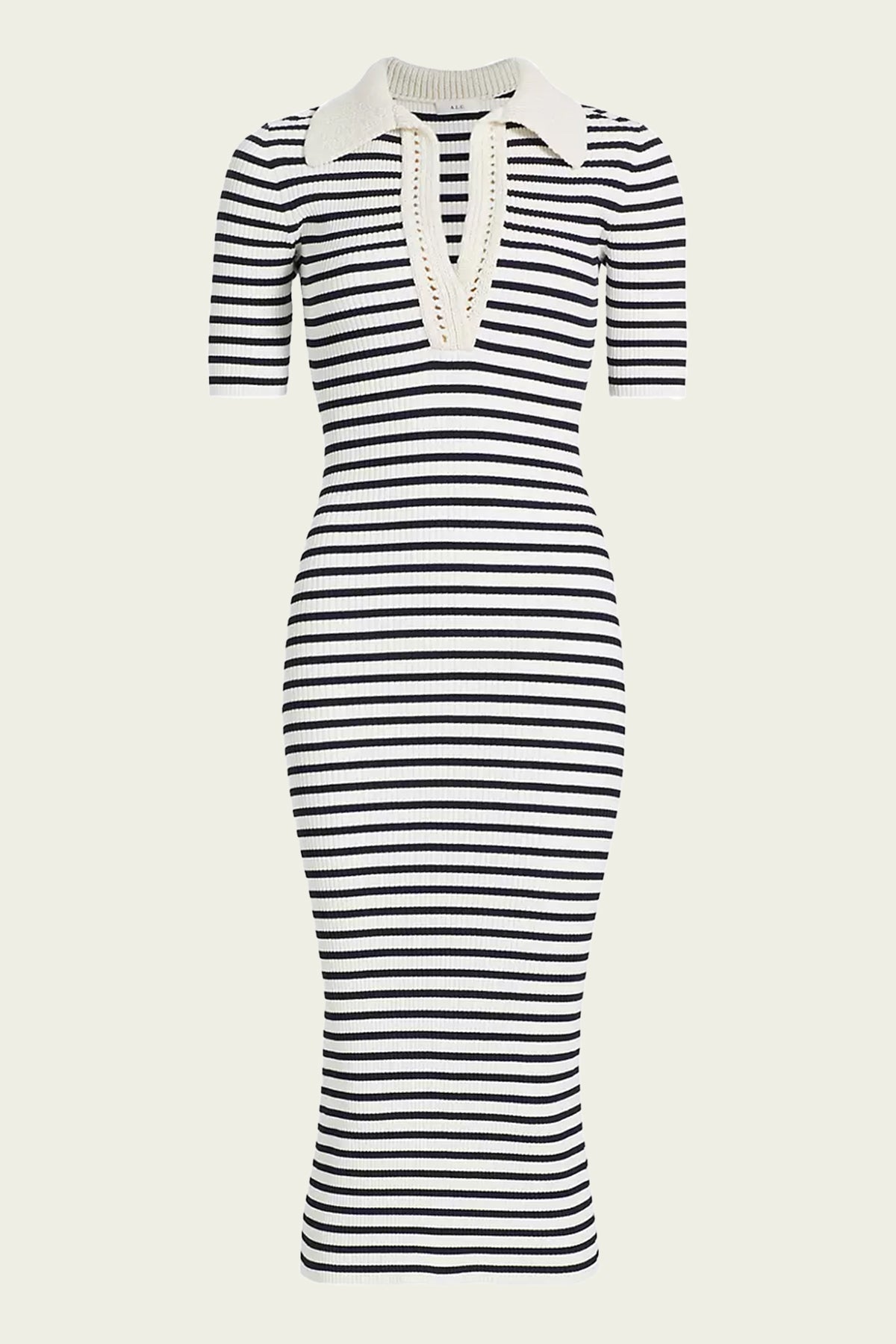 Darcy Crochet Trim Midi Dress in Navy Bone