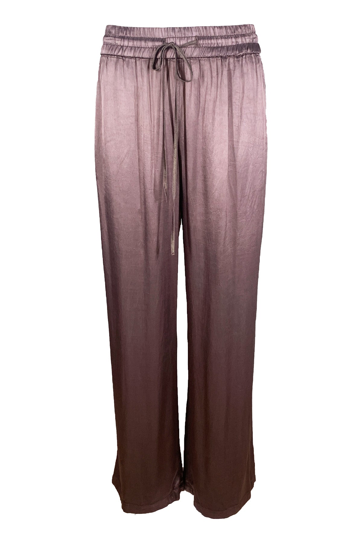 Dark Moss Pebble Satin Wide Trackers Pant