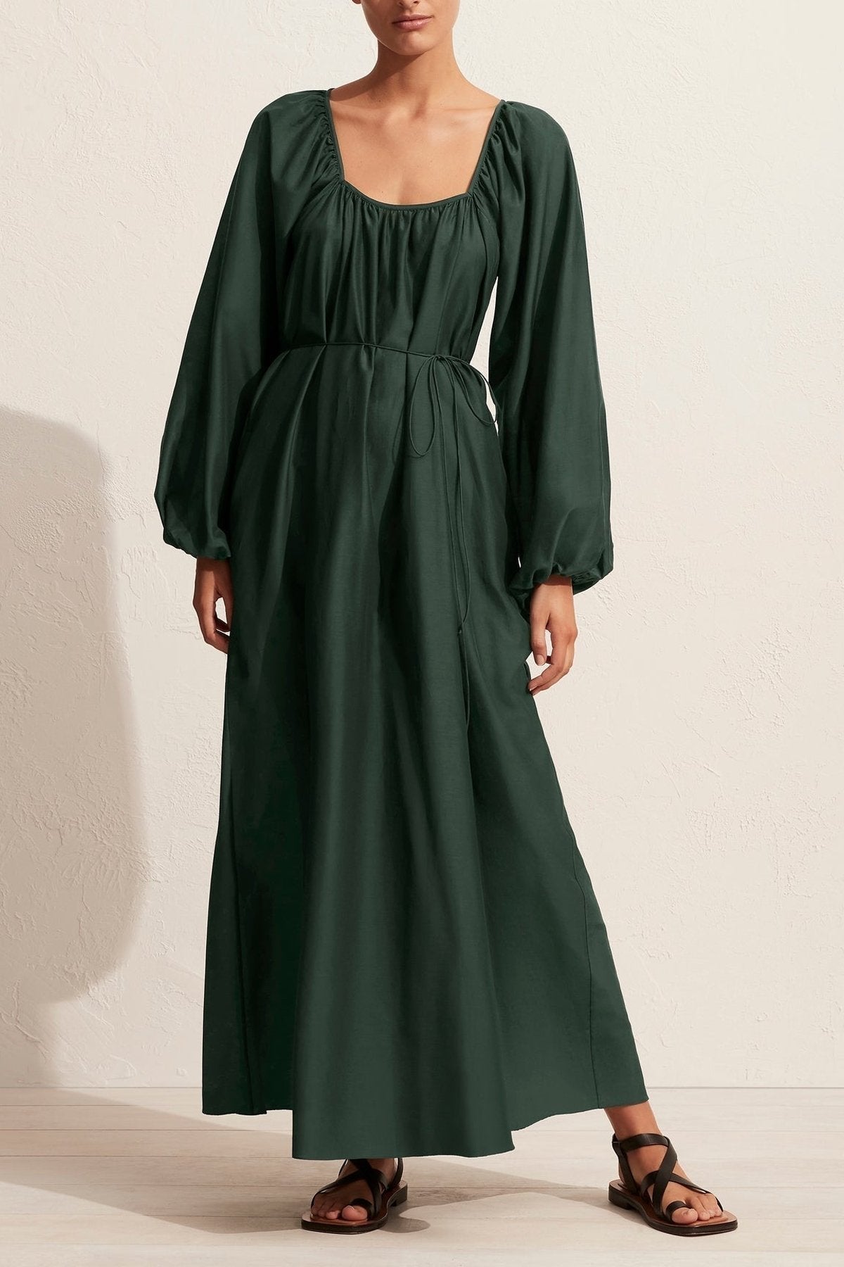 Decolette Dress in Emerald