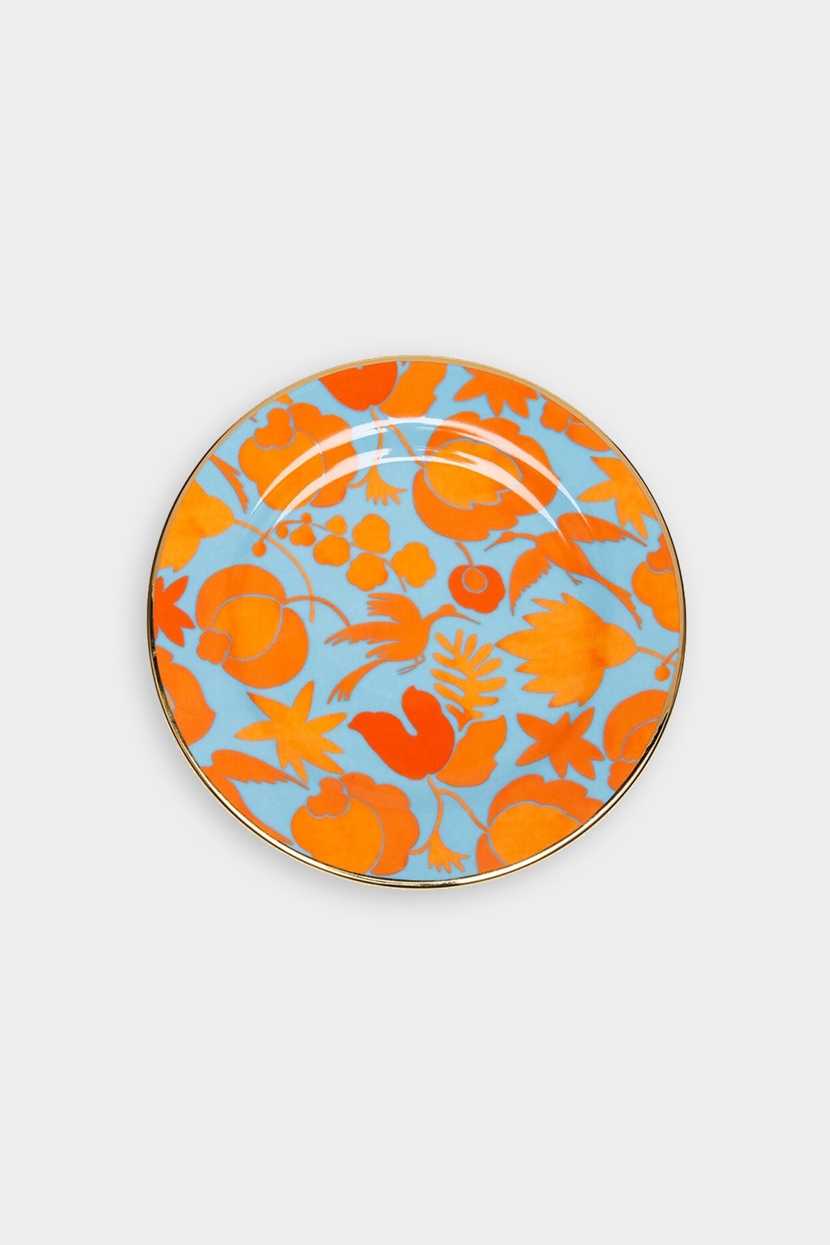 Dessert Plate Set of 2 in Wildbird Azzurro Arancio