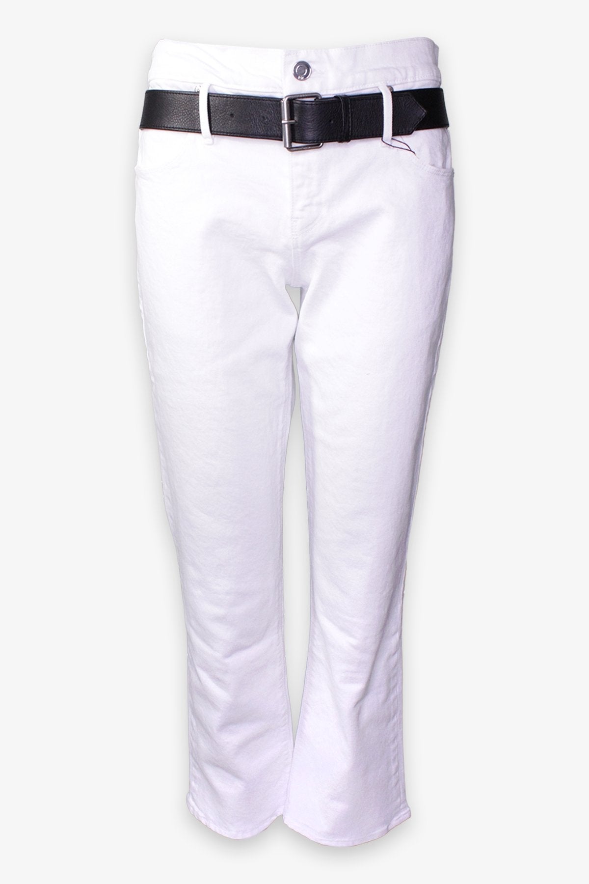 Dexter Belted Straight Leg Pants in White