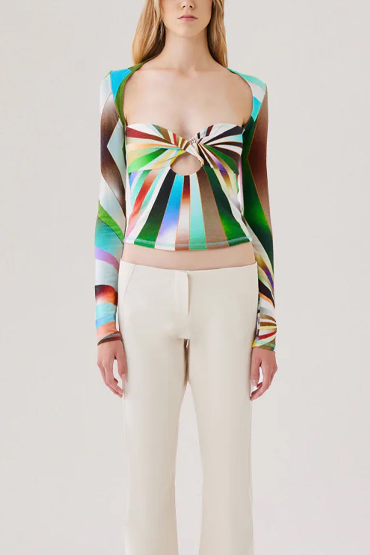 Divy Sun-Ray Printed Knit Top in Multi