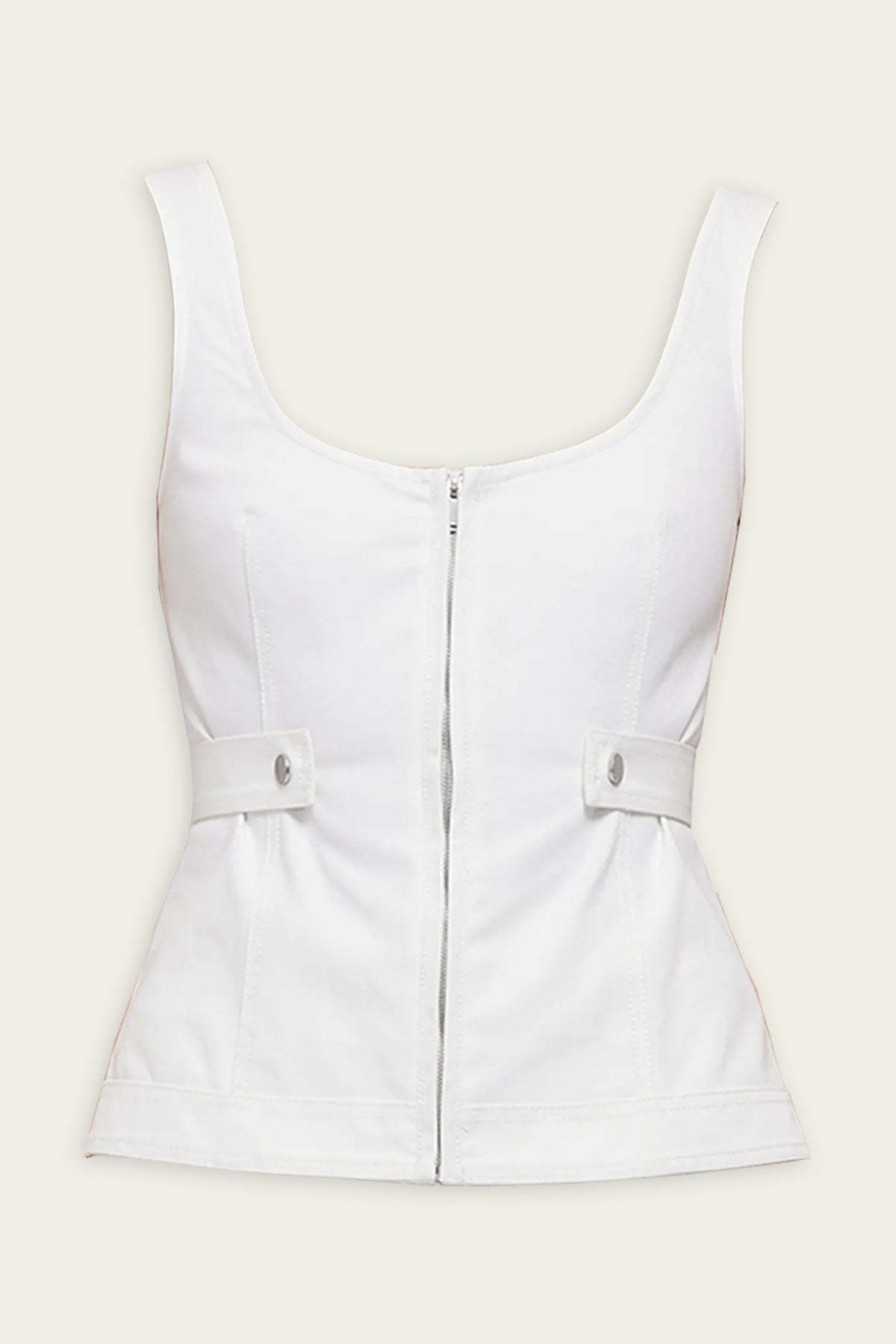 Dolce Zip Up Top in White