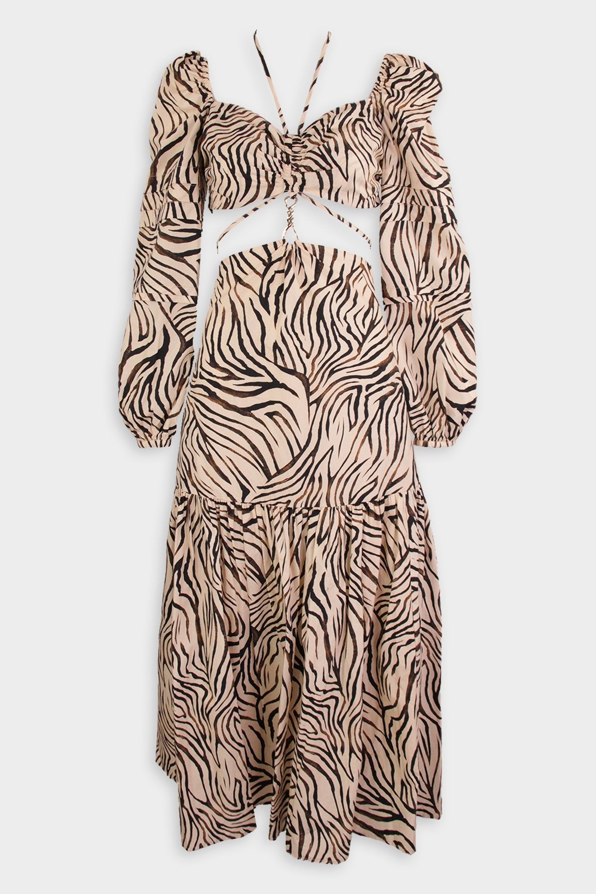 Dora Midi Dress in Abstract Animal Print