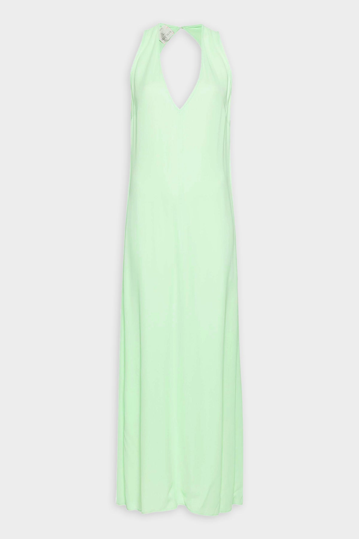 Double Georgette Long Dress in Ice Lime