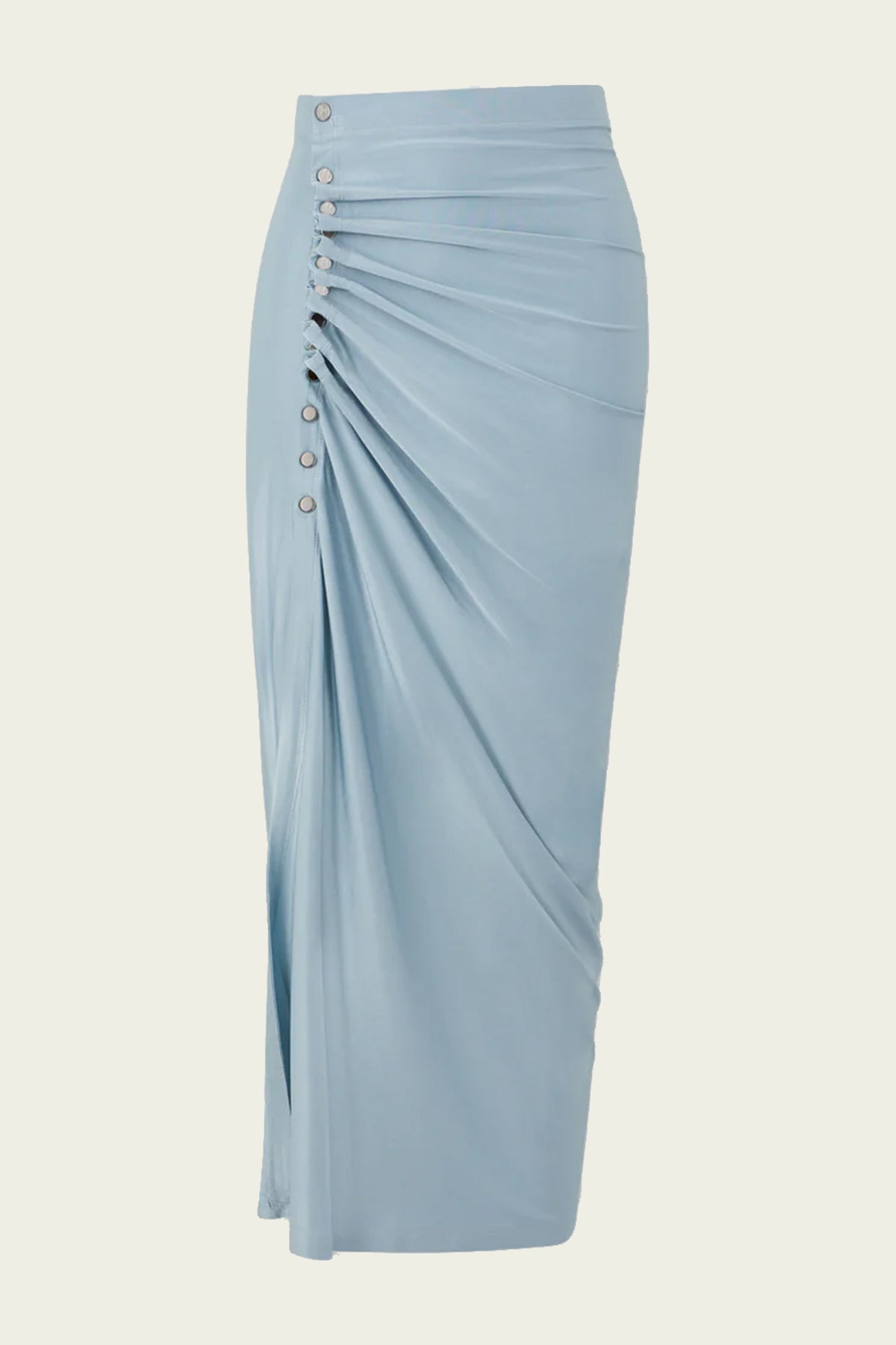 Drape Midi Skirt in Faded Blue