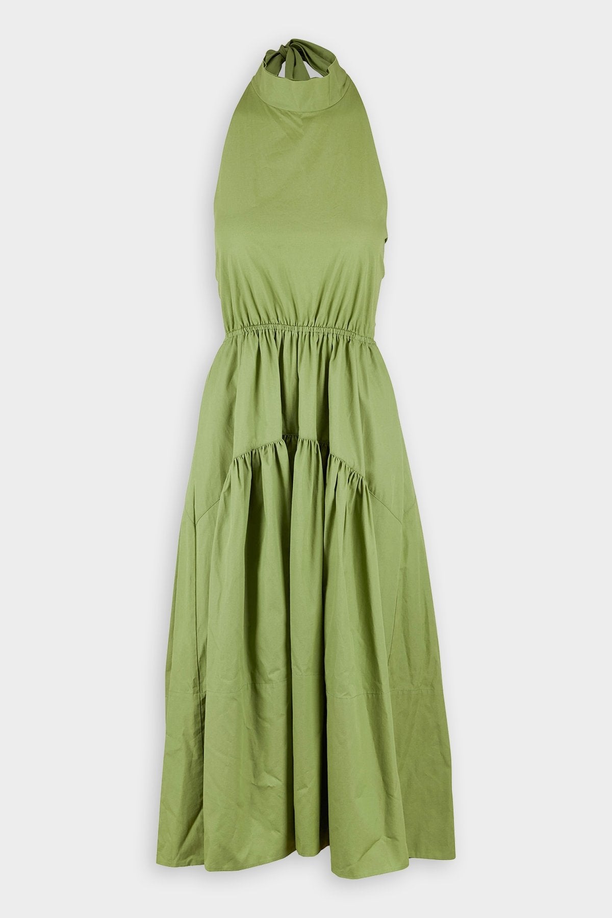 Draped Neck Halter Dress in Pistachio