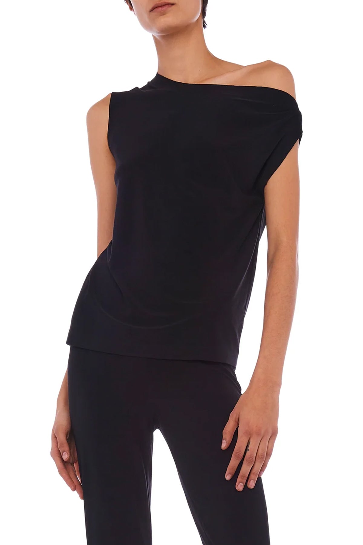 Drop Shoulder Top in Black