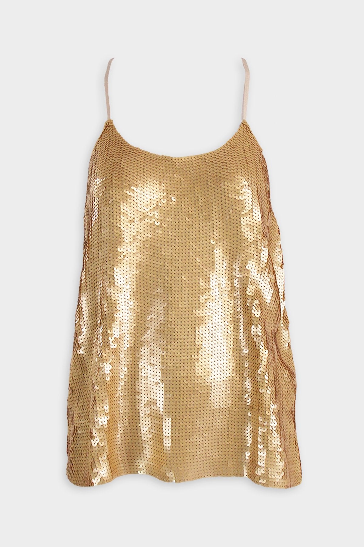 Eclair Sequins Beading Cami Top in Gold