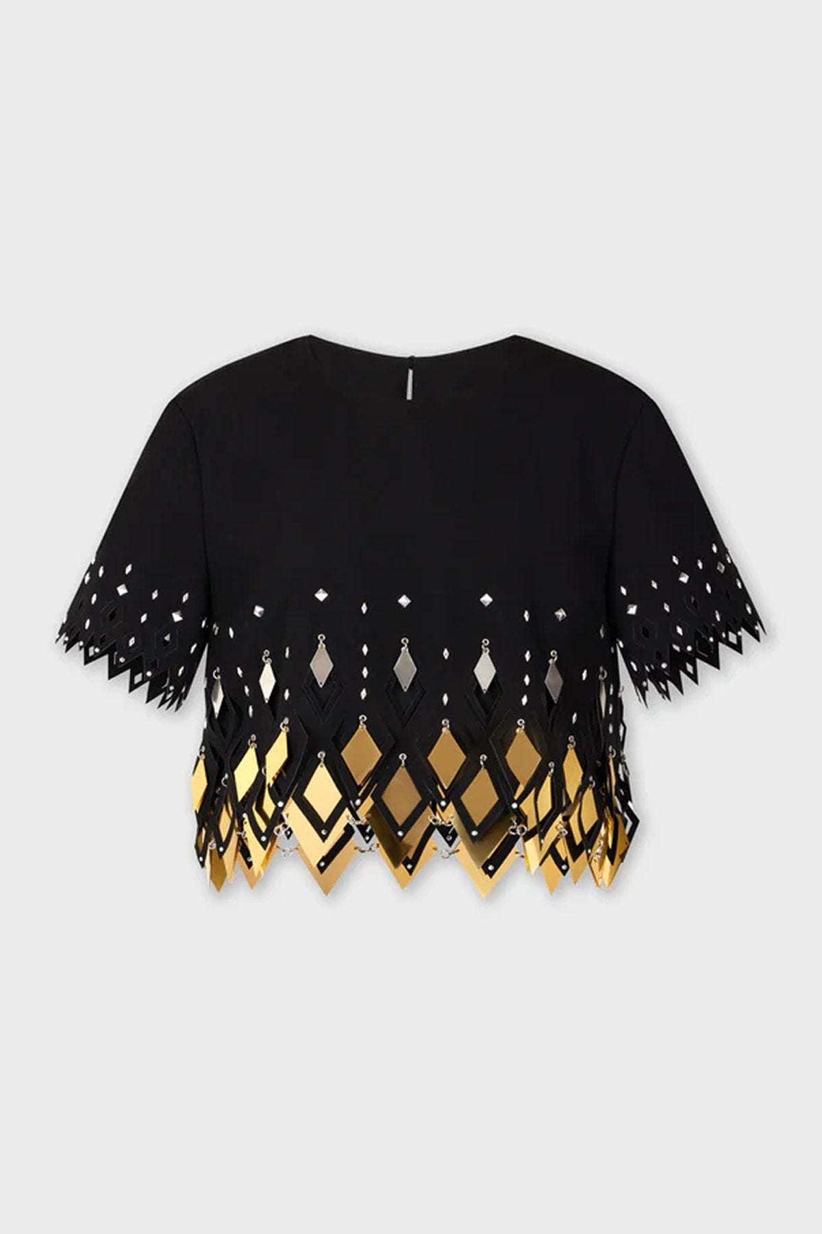 Embellished Crop Top in Black