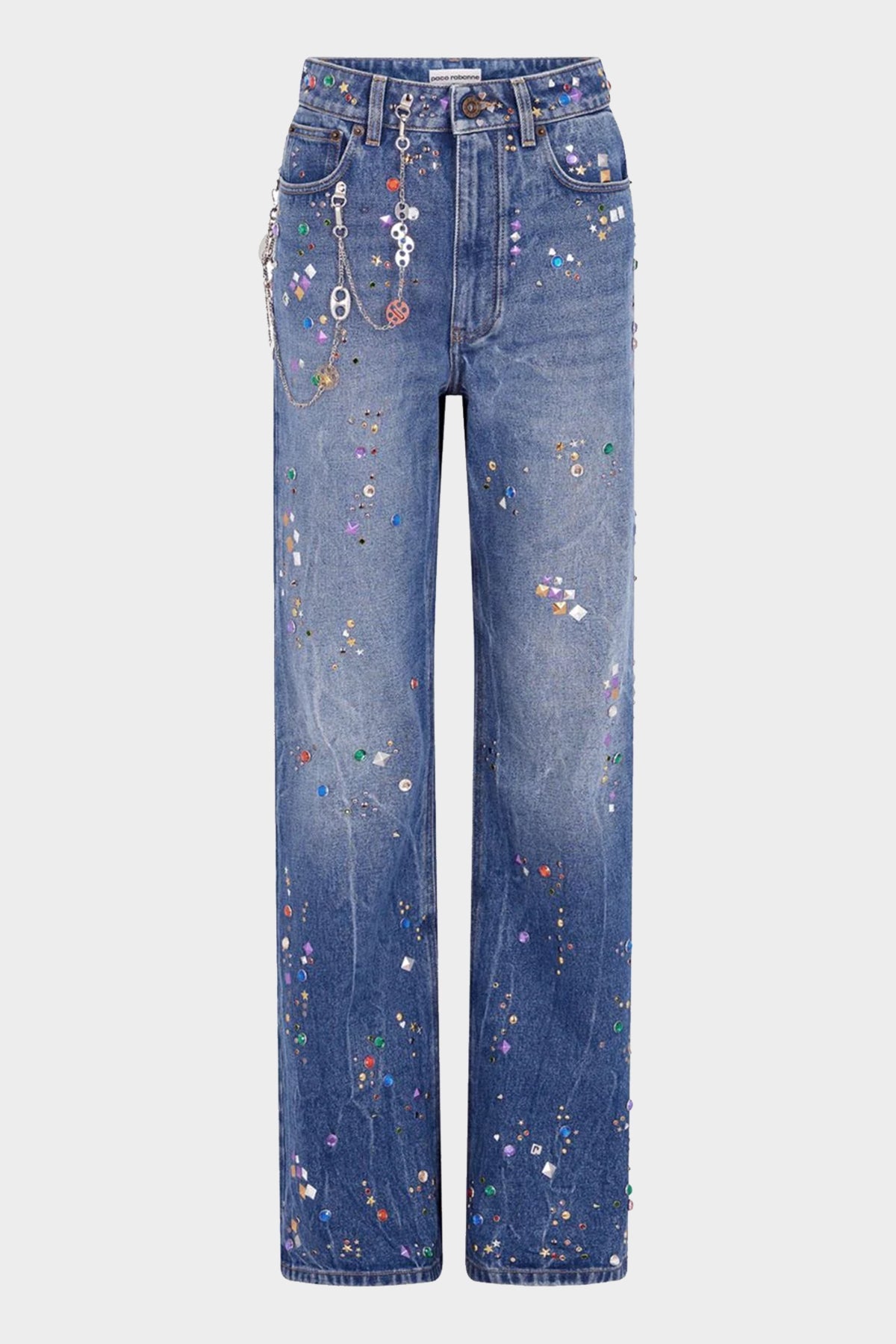 Embellished Denim Jean in Denim Stone