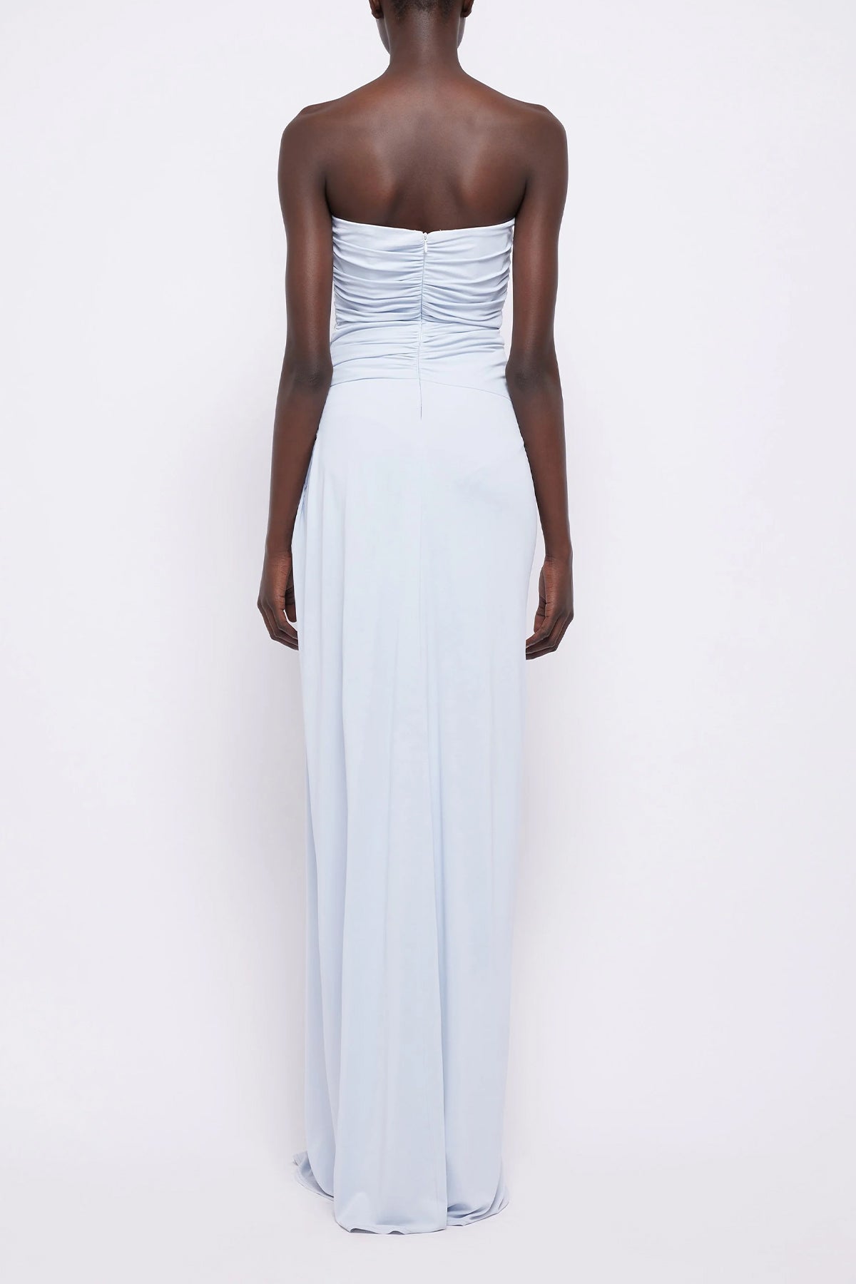 Emma Sleeveless Bustier Gown in Blue Hazel