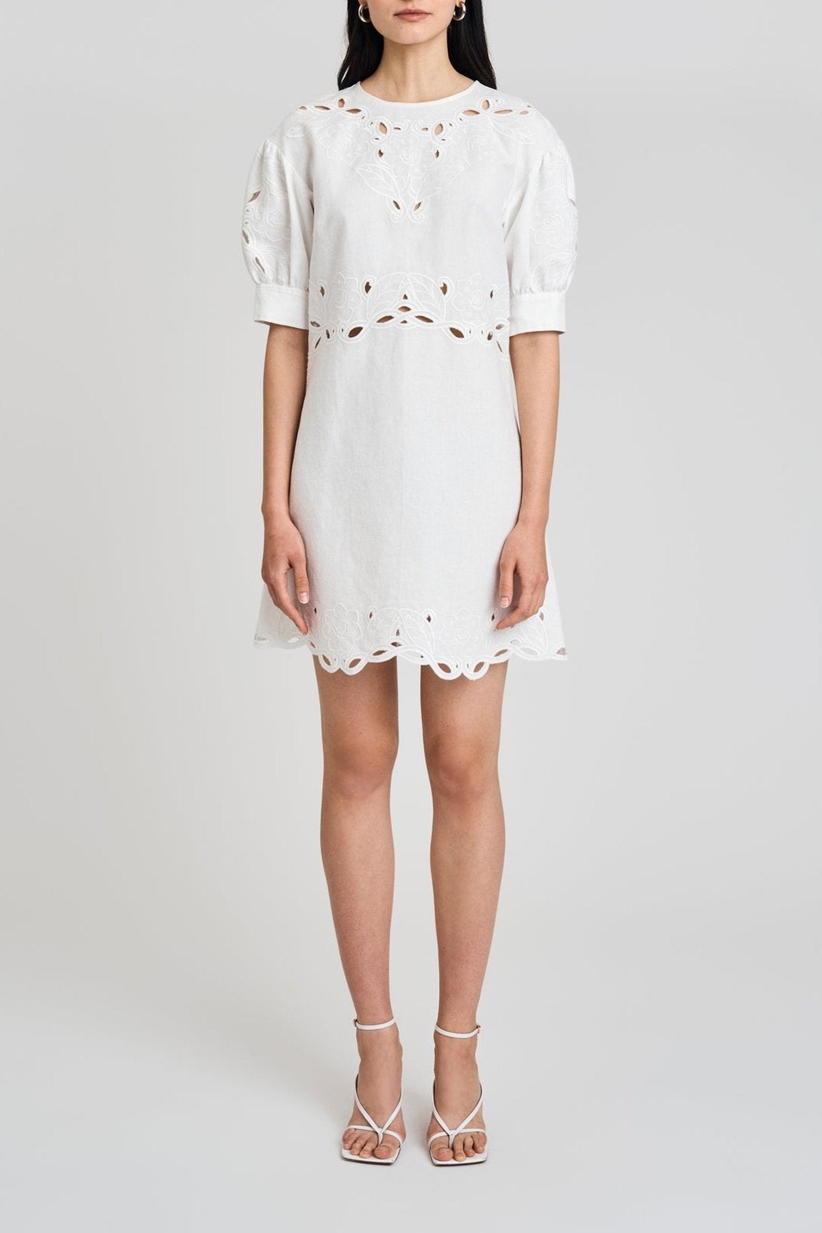 Everett Eyelet Dress in Soft White