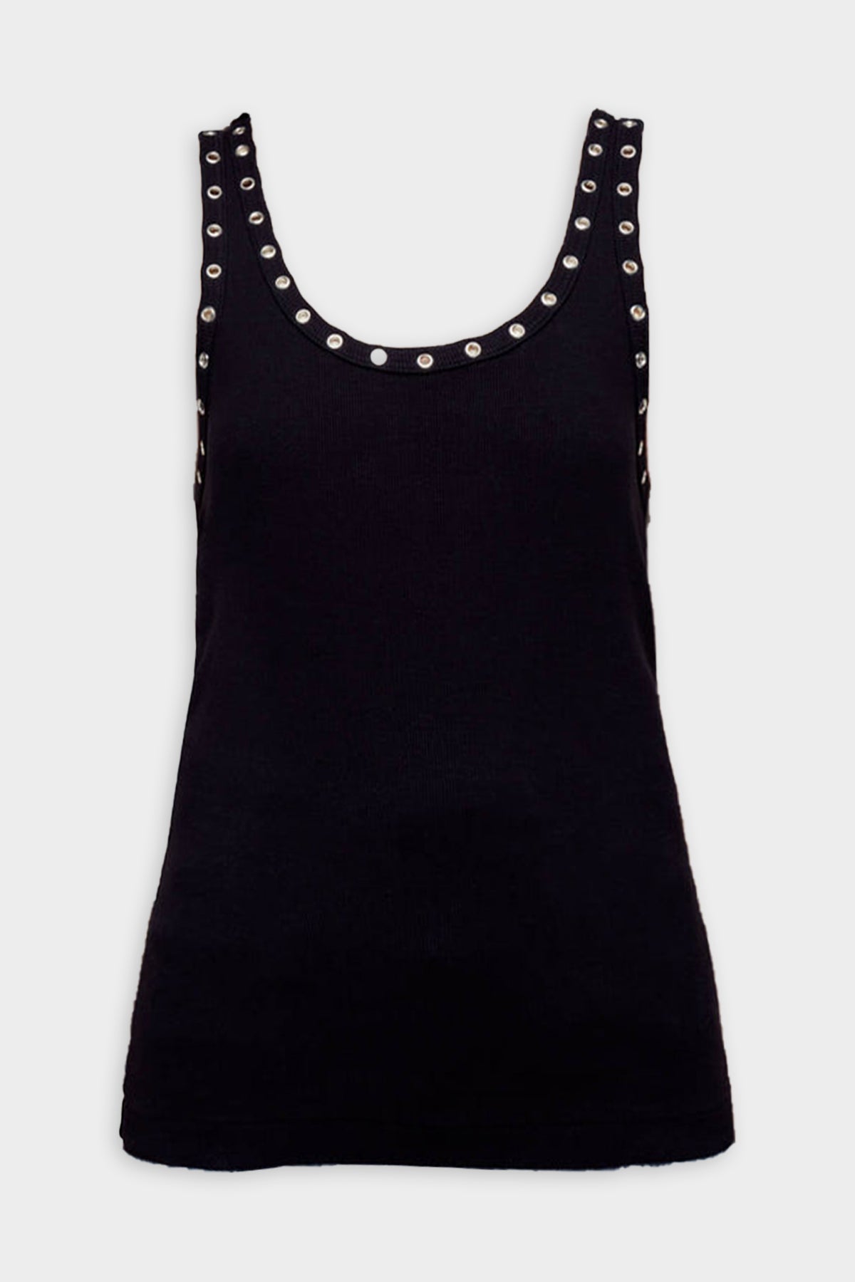 Eyelet Tank Top in Black