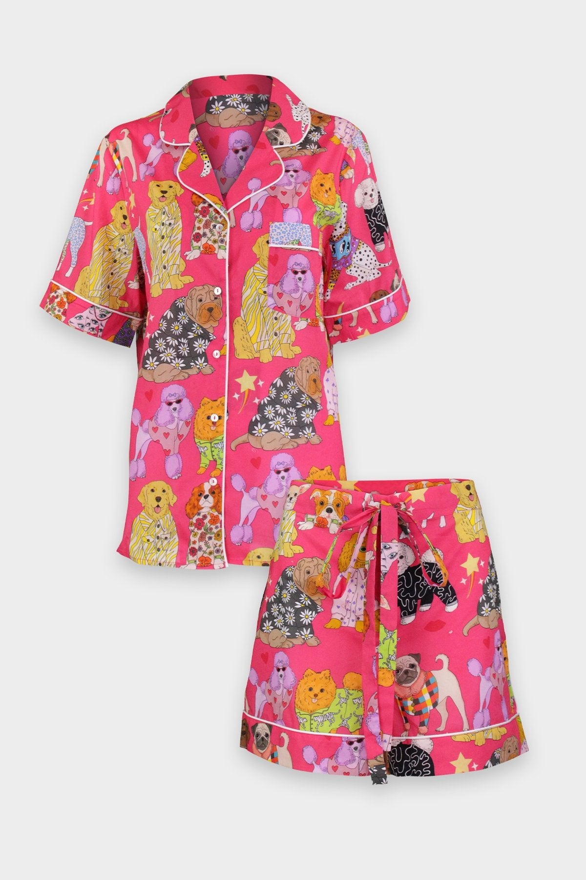 Fashion Dogs Pink Cotton Short Set