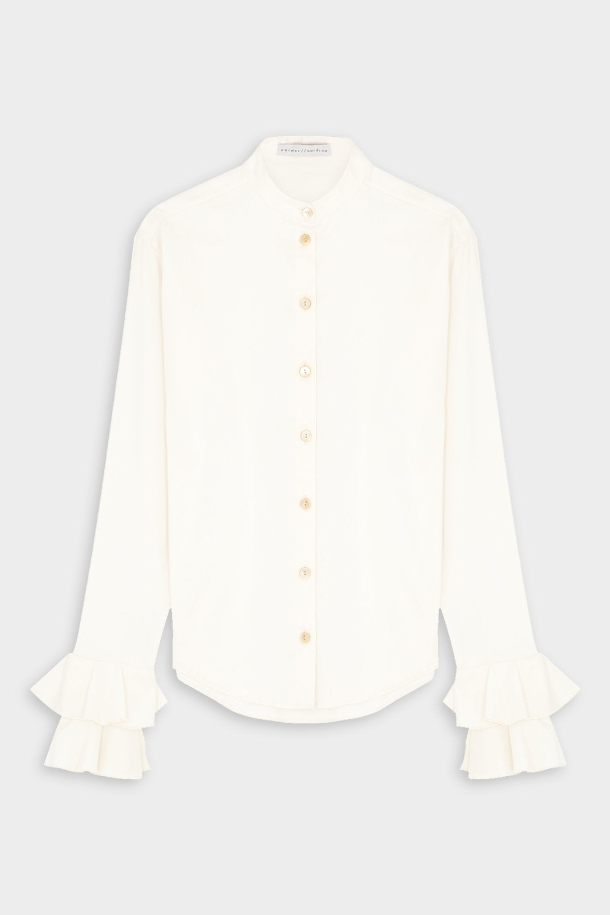 Flourish Flounce Cuff Shirt in White