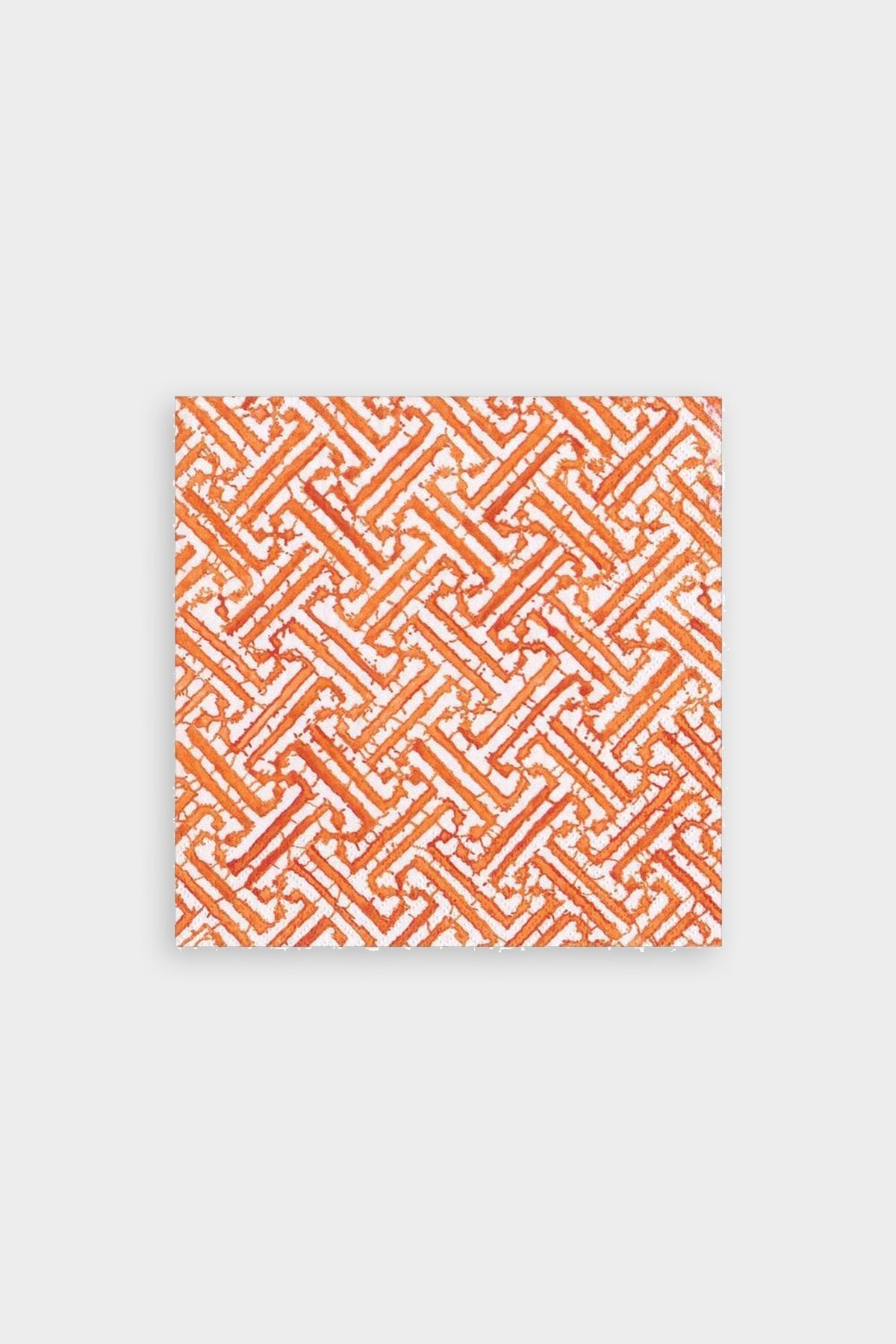 Fretwork Paper Cocktail Napkins in Orange