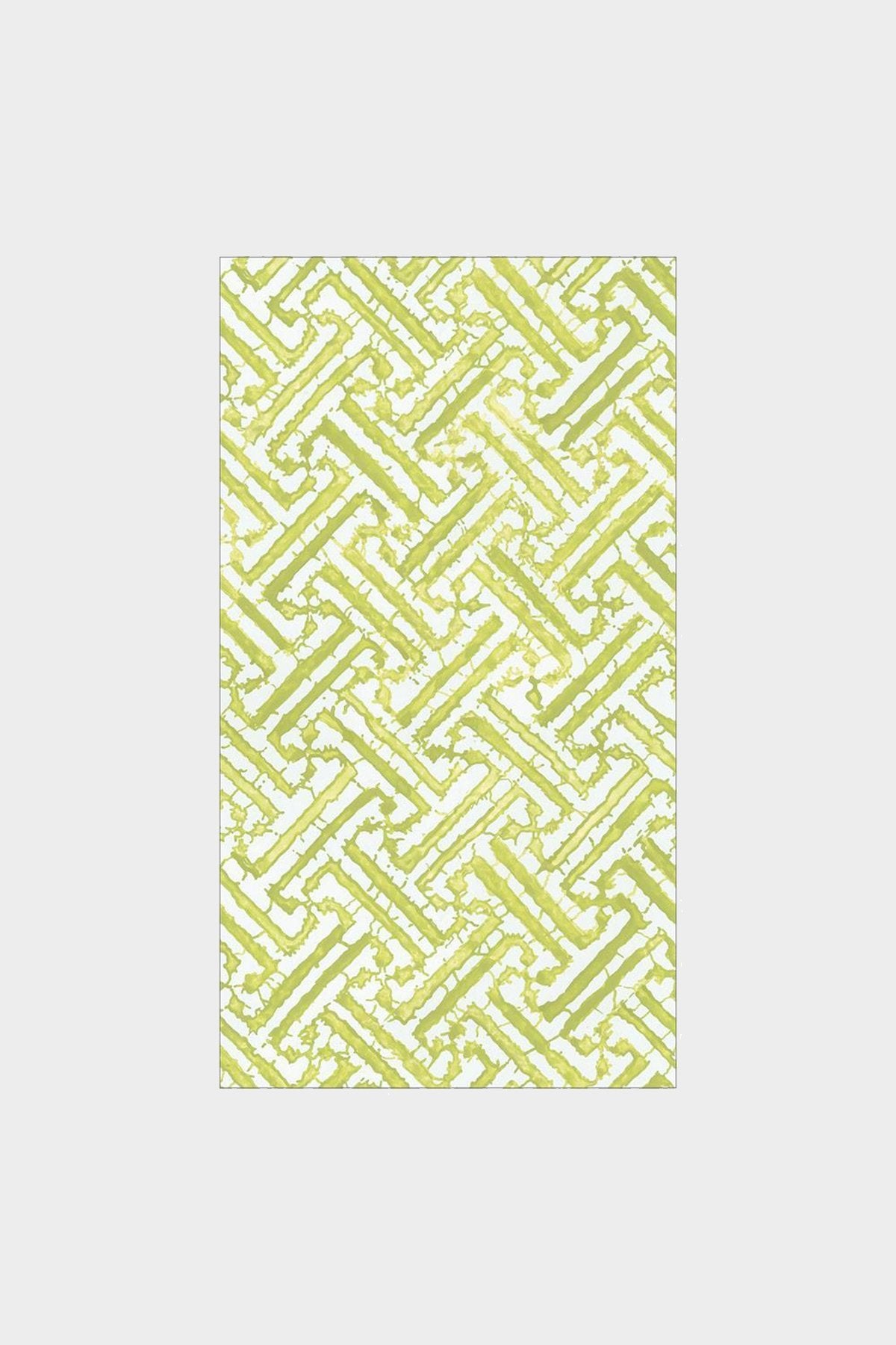 Fretwork Paper Guest Towel Napkins in Moss Green