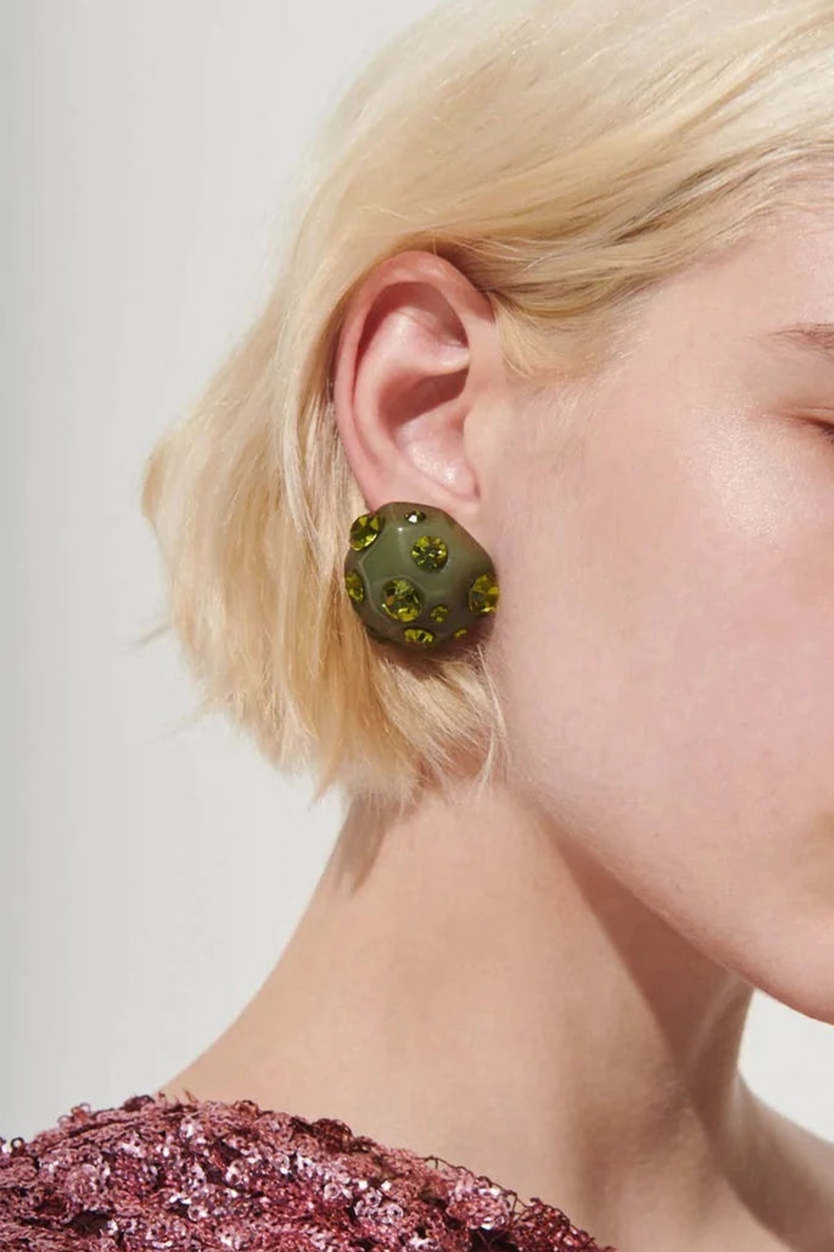 Gallo Clip-On Earrings in Olive