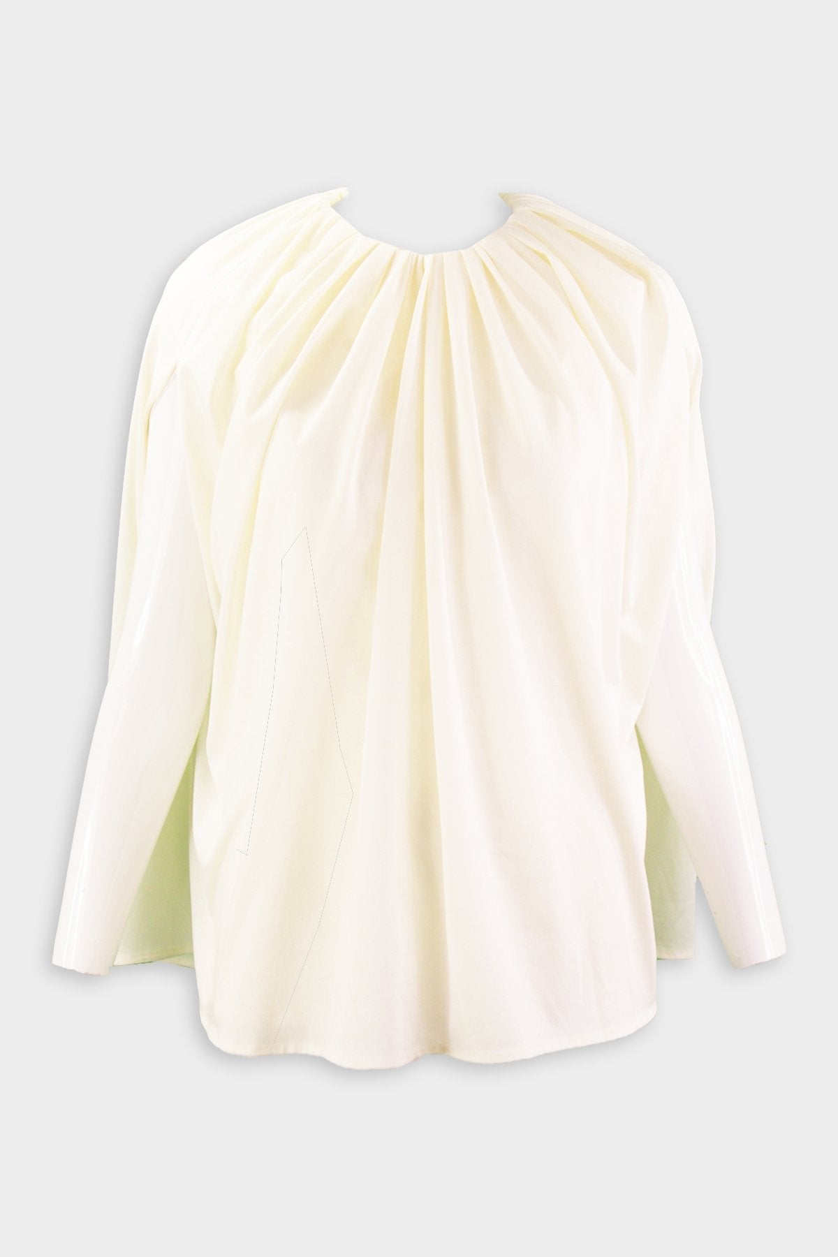 Gathered Neck Cape Blouse in Cream