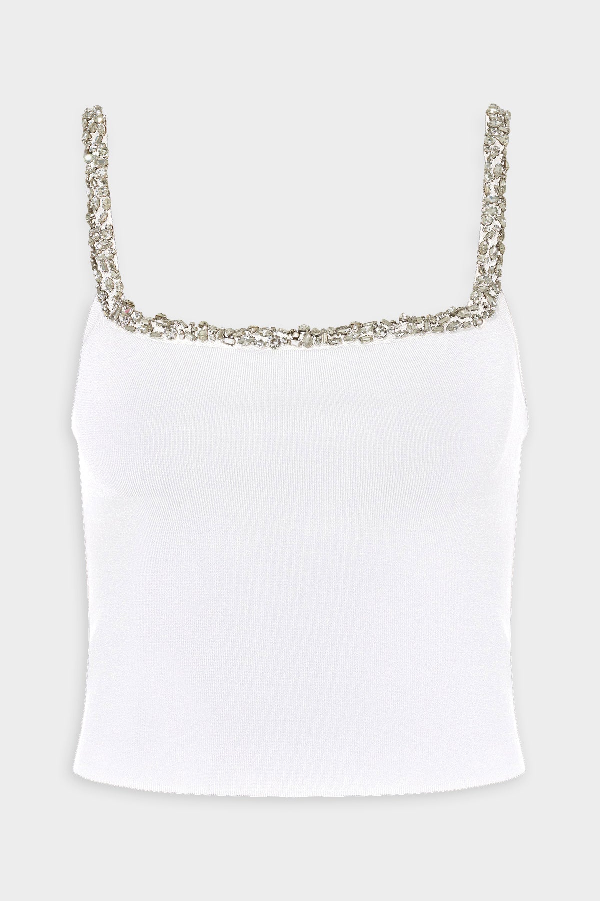 Grace Tank with Crystal Trim in White