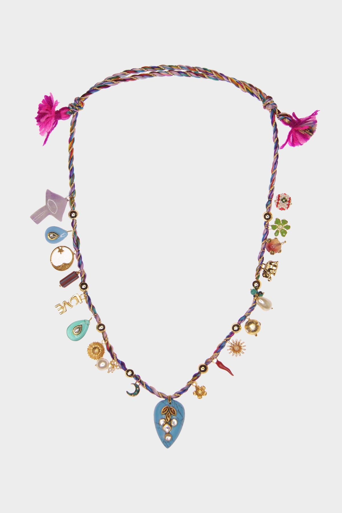 Grigri Necklace Joy Mushroom in Blue Purple