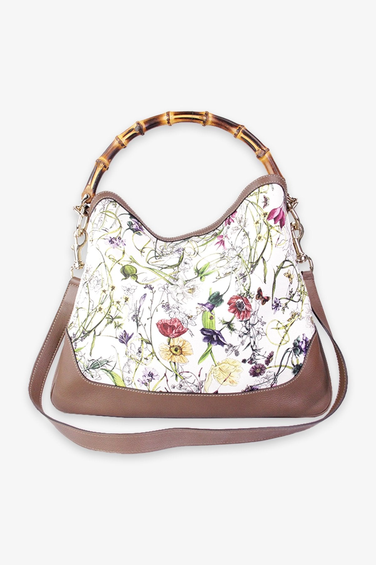 Gucci Diana Satchel Bag in Bamboo Canvas Floral