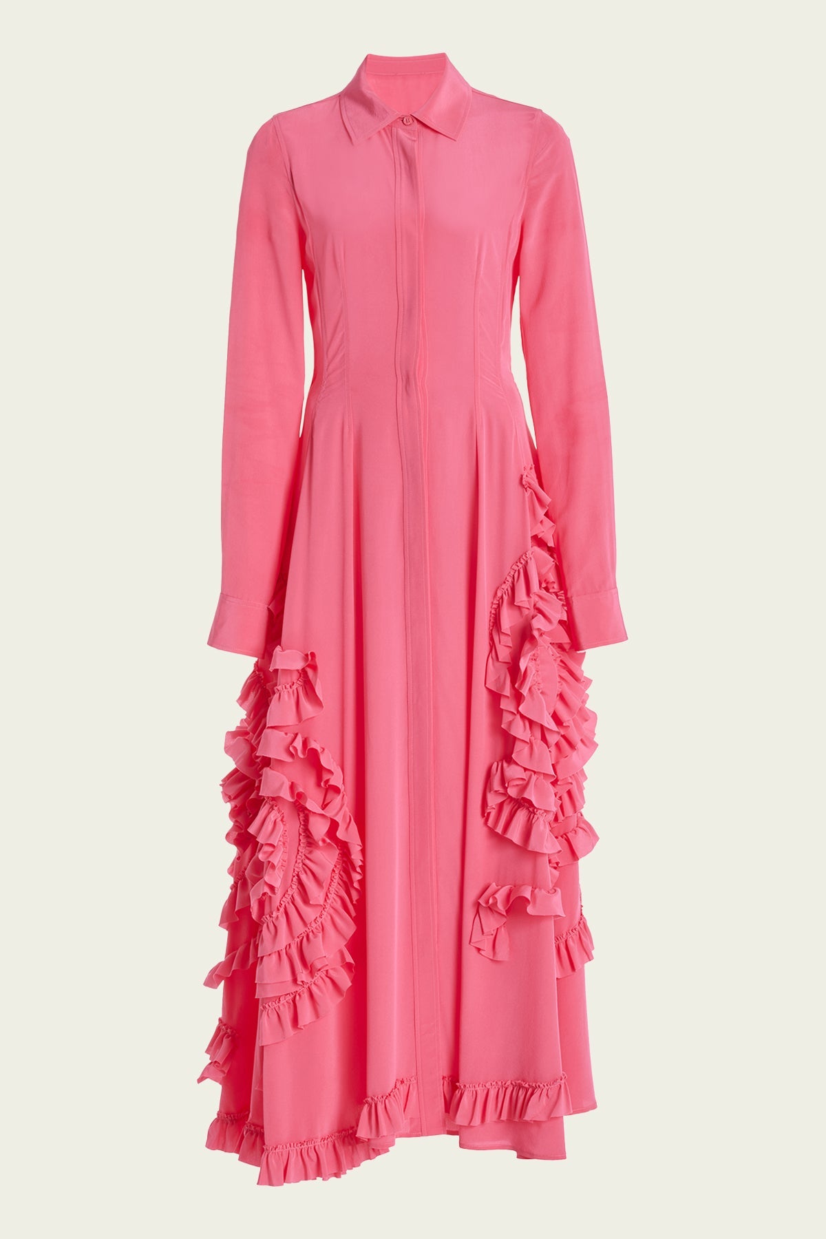 Gwen Ruffled Maxi Dress in Fuchsia